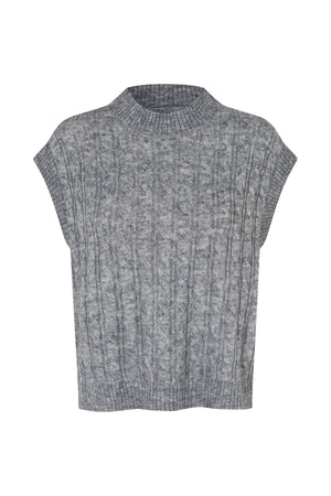 Lollys Laundry FinnLL Strickweste Vest Graumeliert