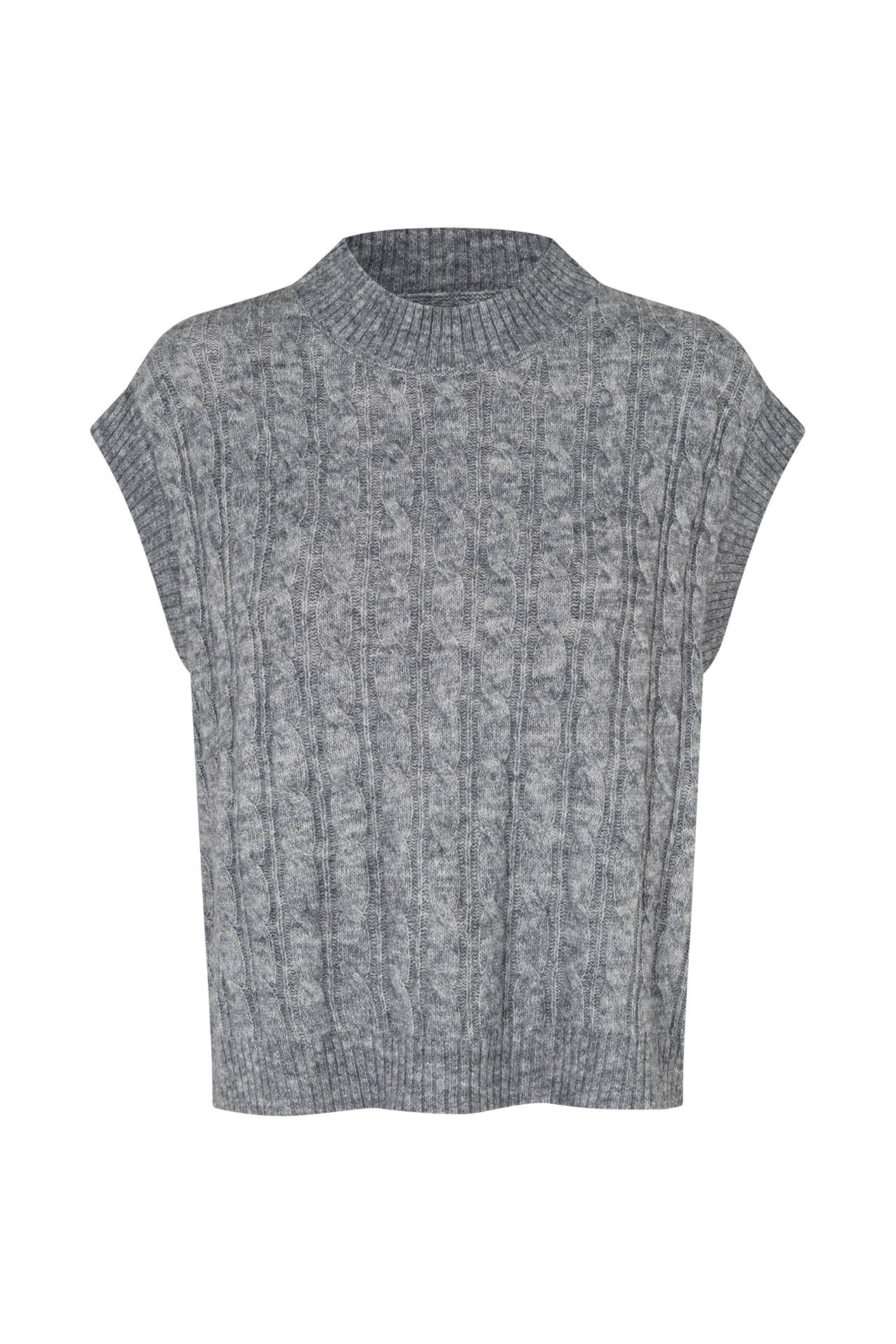 Lollys Laundry FinnLL Strickweste Vest Graumeliert