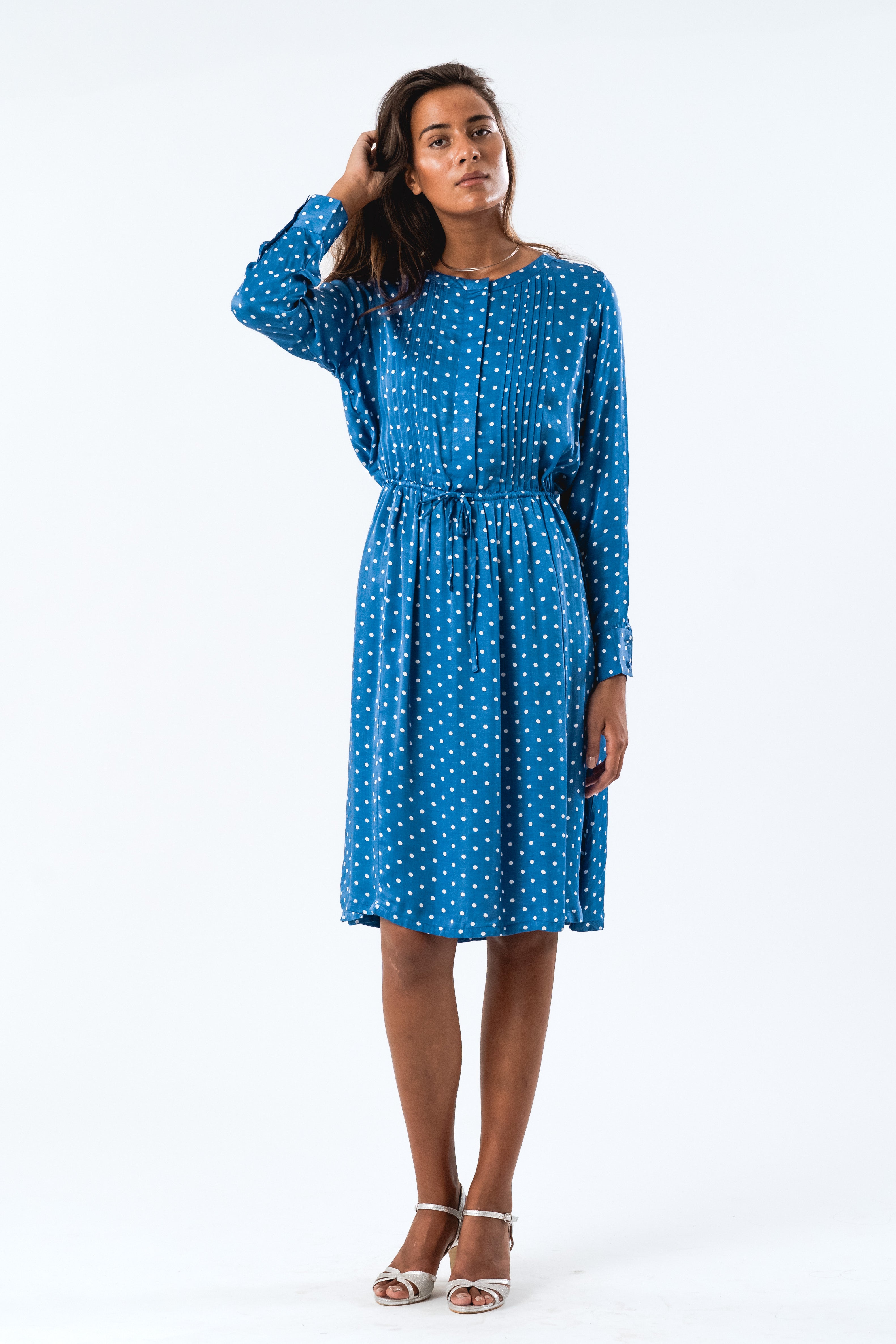 Lollys Laundry FionaLL Midi Dress LS Dress 76 Dot Print