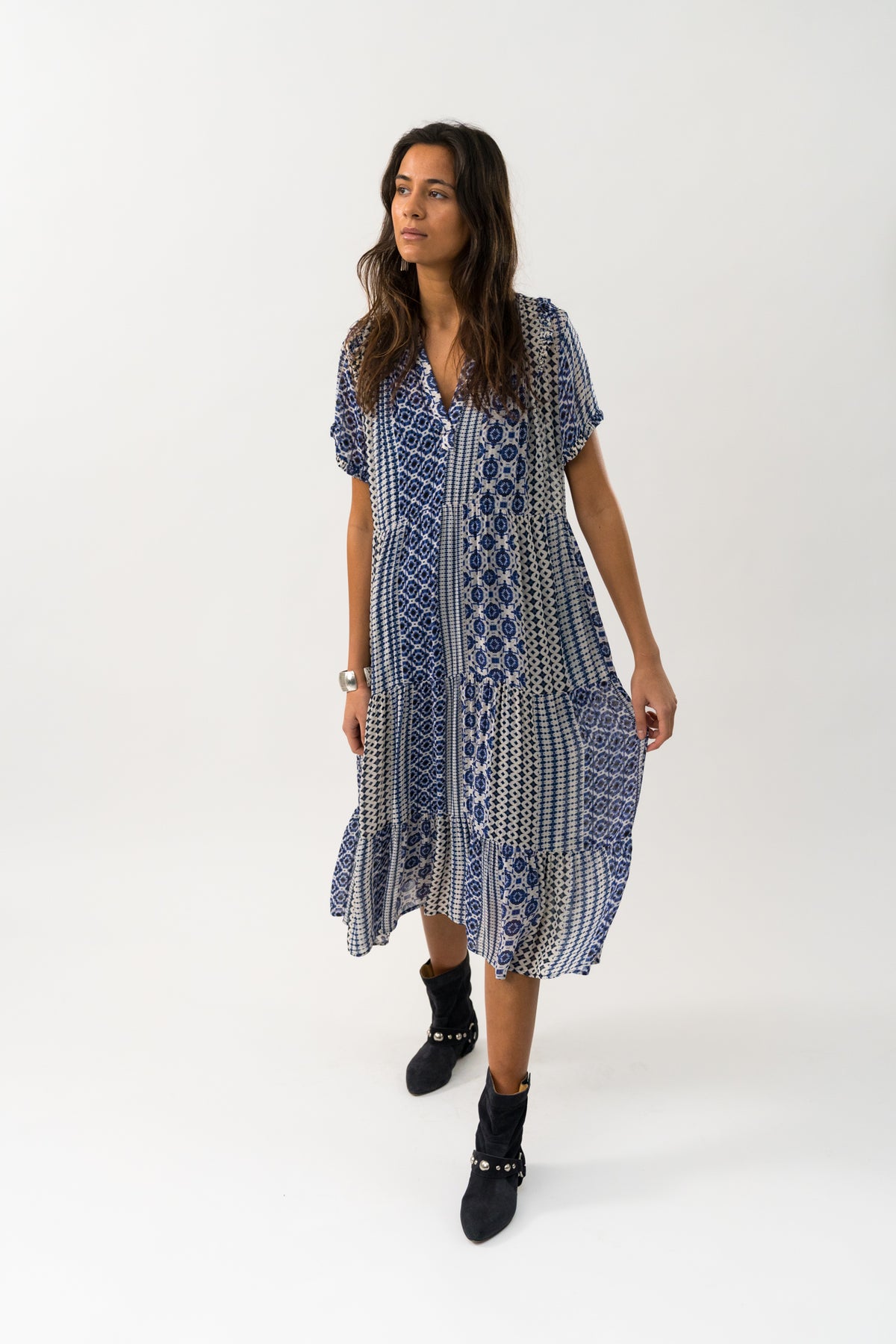 Lollys Laundry FreddyLL Midi Dress SS Dress Blau