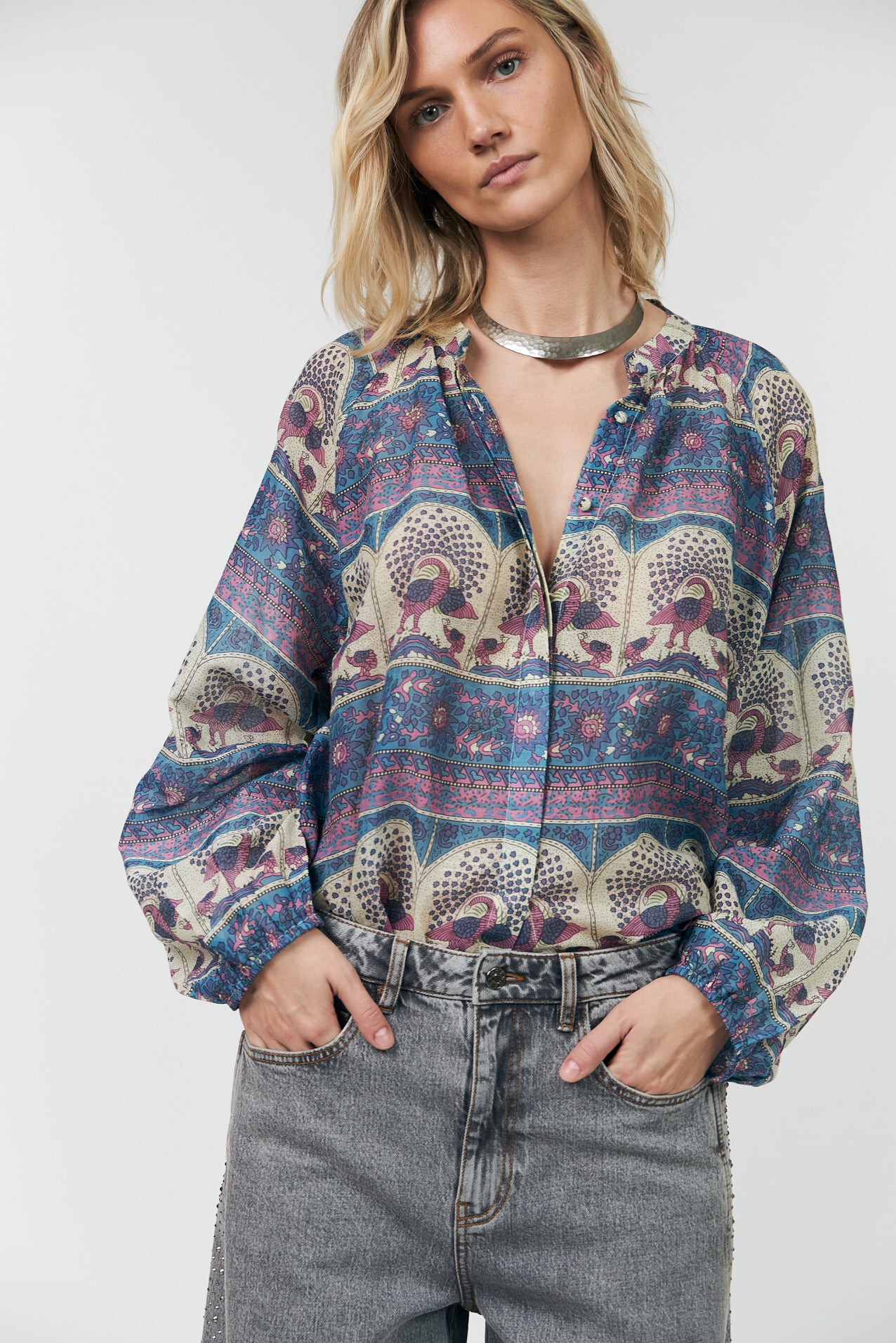 HaileyLL Bluse - Blue