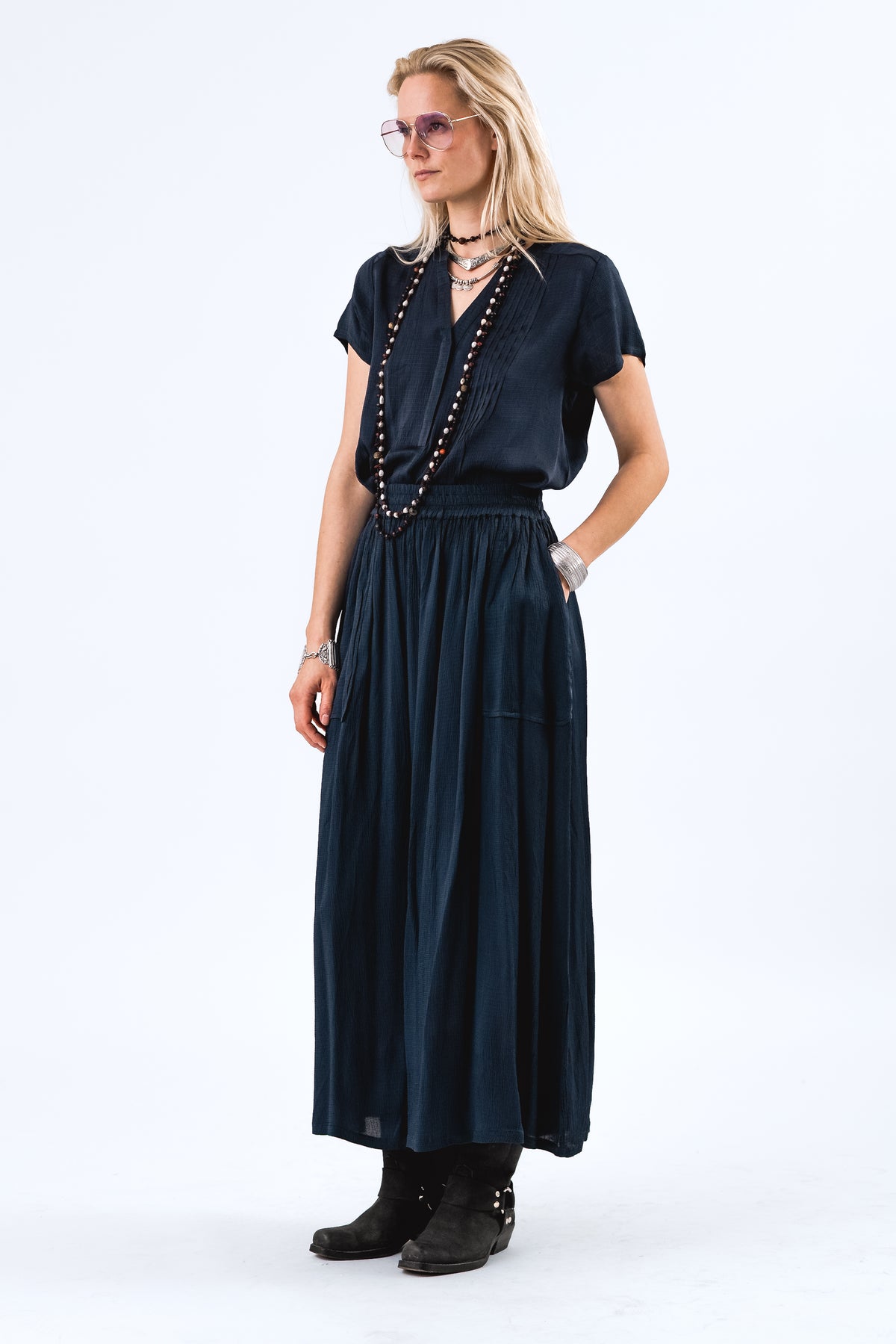 Lollys Laundry HeatherLL Bluse Blouse Dunkelblau