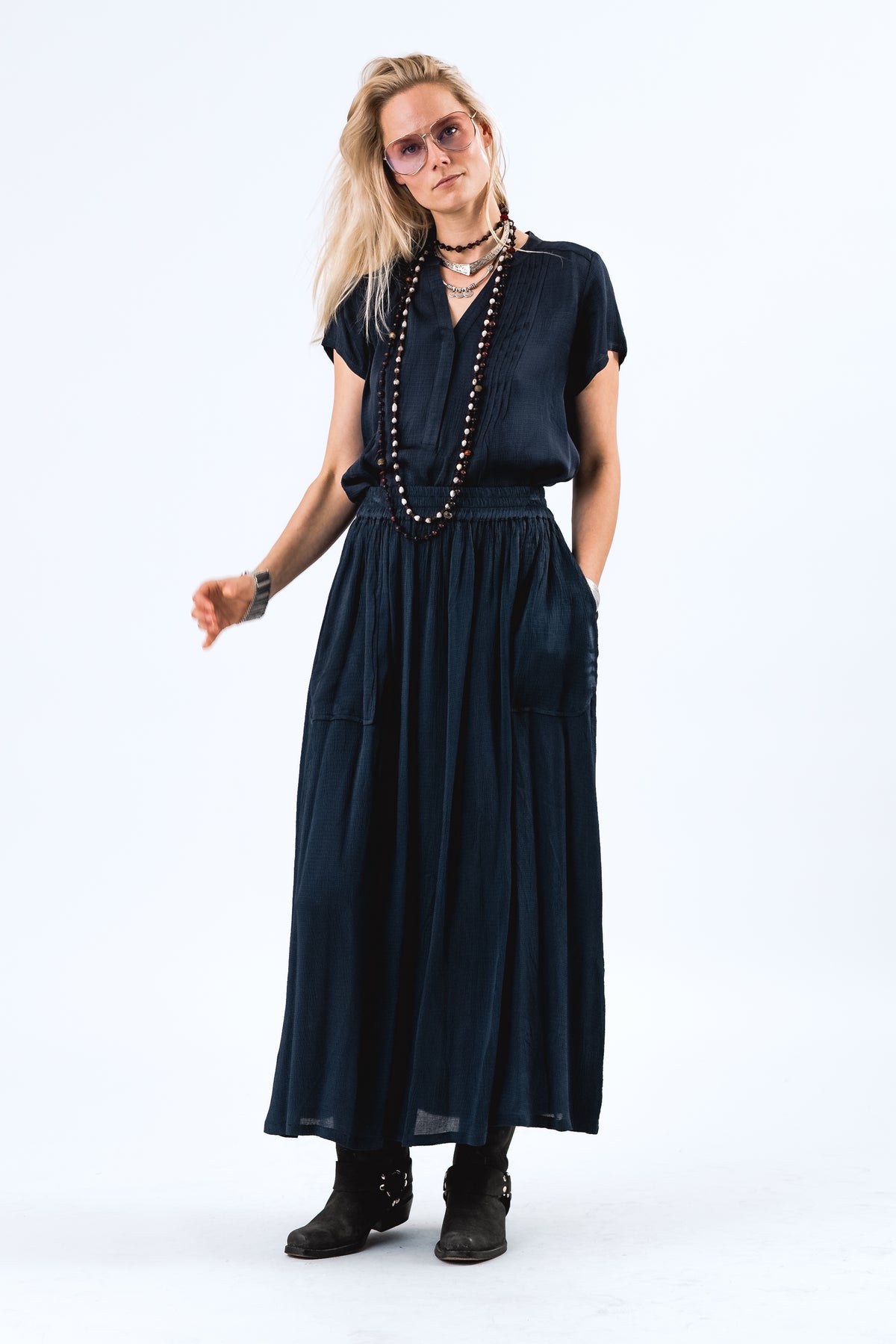 Lollys Laundry HeatherLL Bluse Blouse Dunkelblau