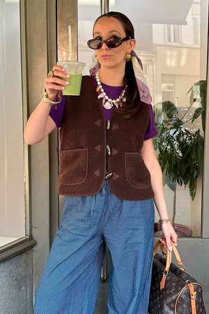 Lollys Laundry HugoLL Vest SL Vest 87 Dark Mokka