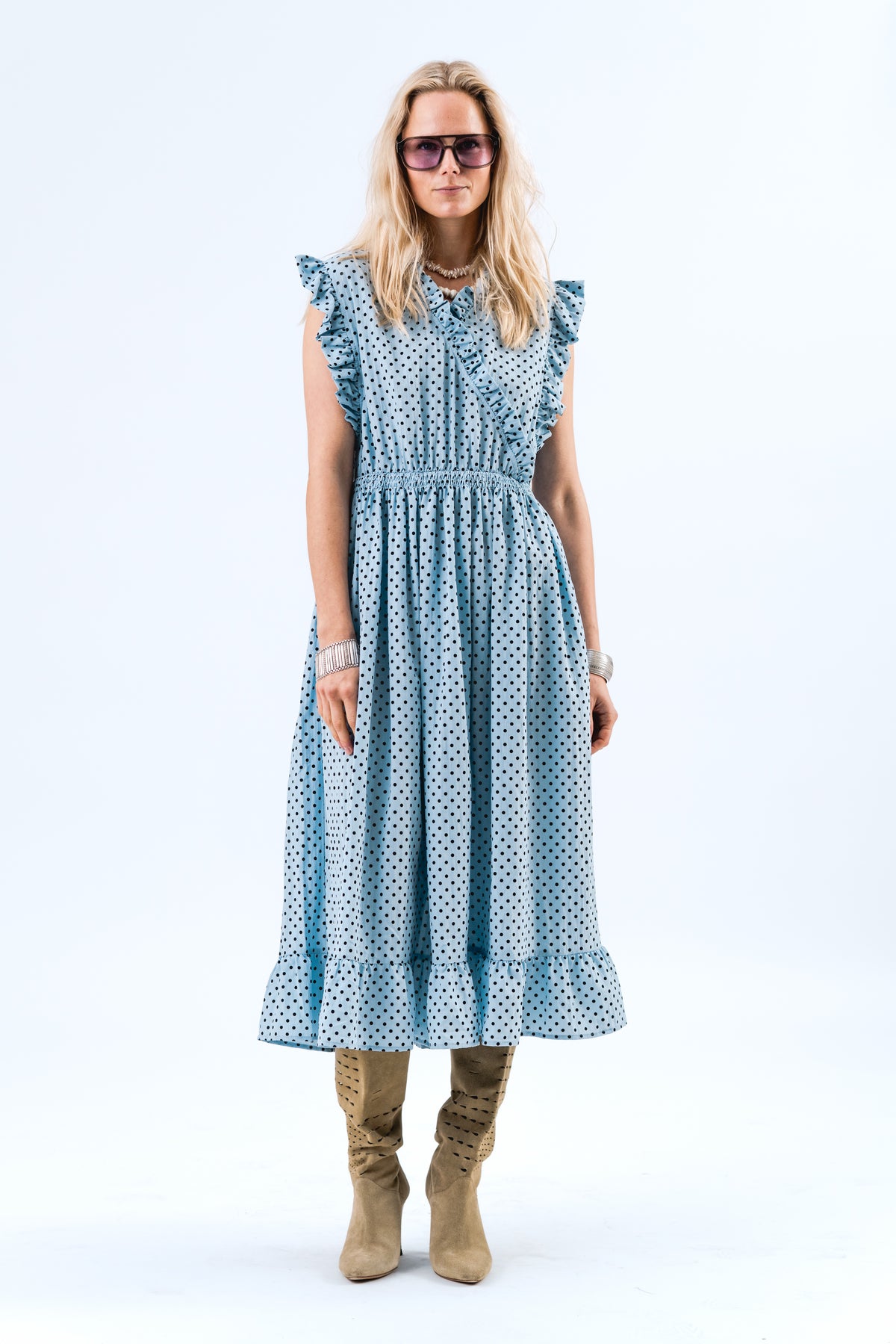 Lollys Laundry IdinaLL Midi Kleid Dress Hellblau