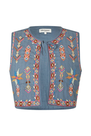 Lollys Laundry IlsaLL Weste Vest 29 Dusty Blue