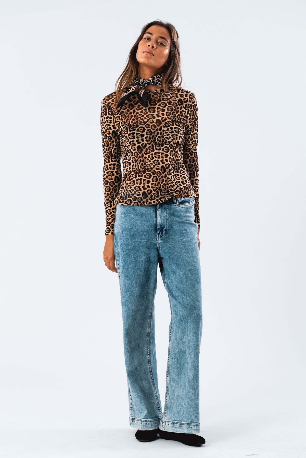 Lollys Laundry IrieLL Blouse LS Blouse Leopardenmuster