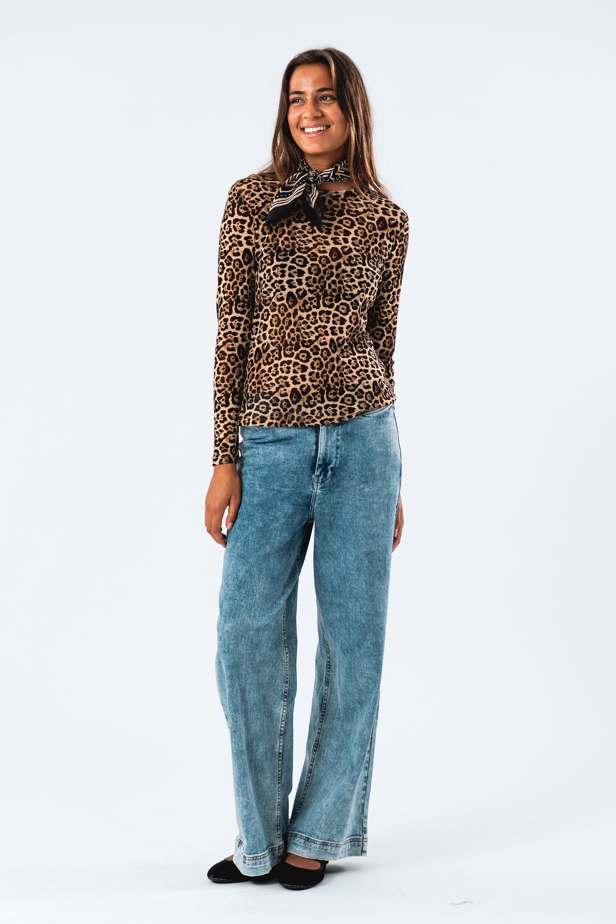 Lollys Laundry IrieLL Blouse LS Blouse Leopardenmuster