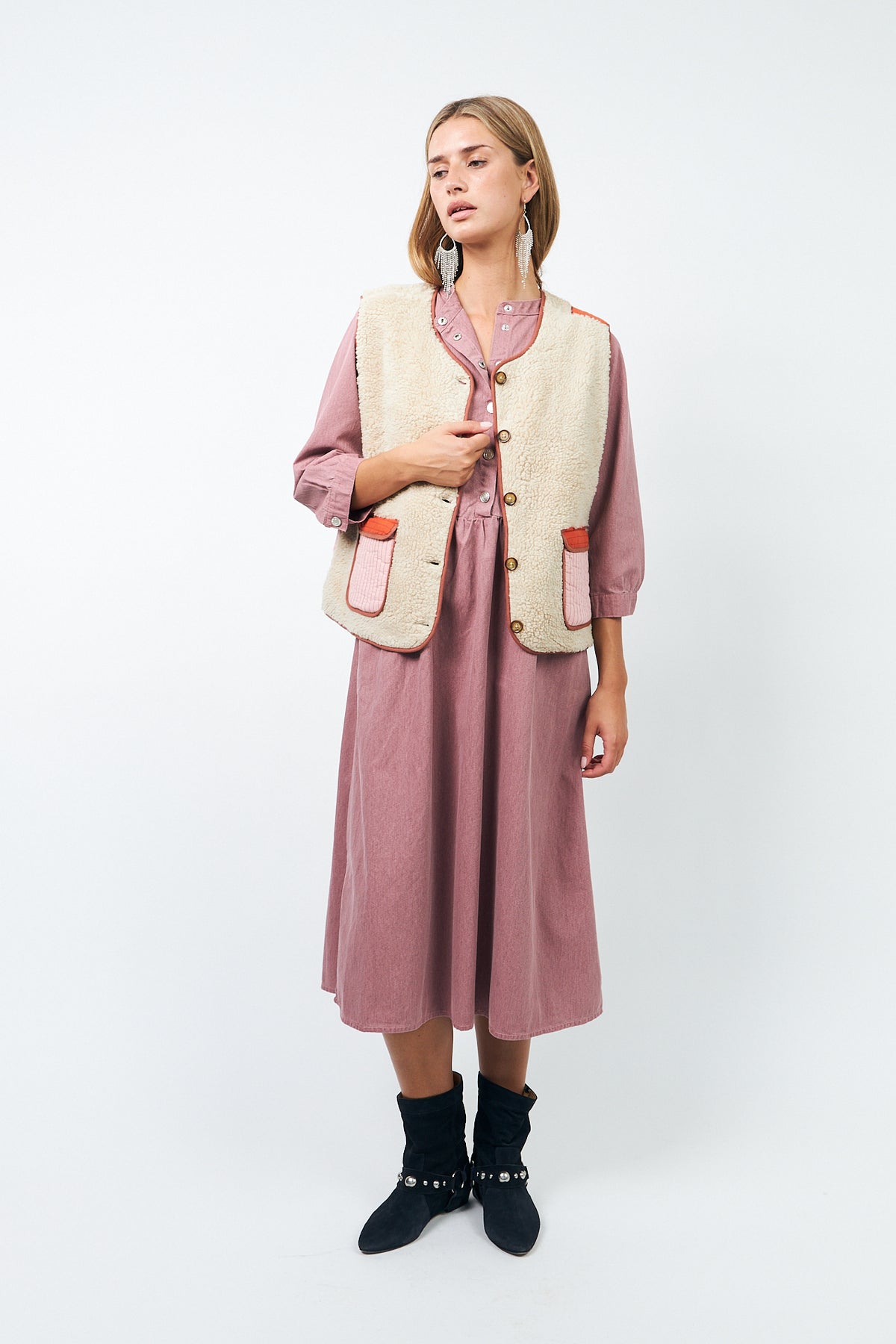 Lollys Laundry JaceLL Teddy Weste Vest Sand