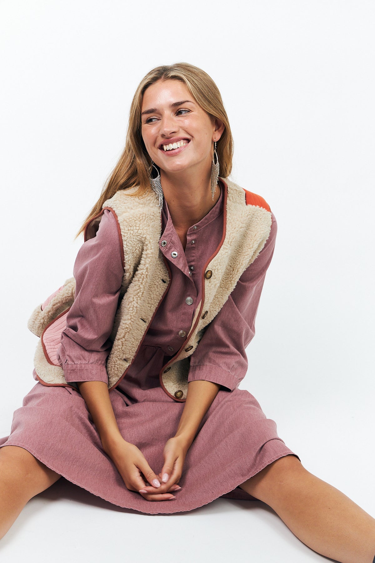 Lollys Laundry JaceLL Teddy Weste Vest Sand