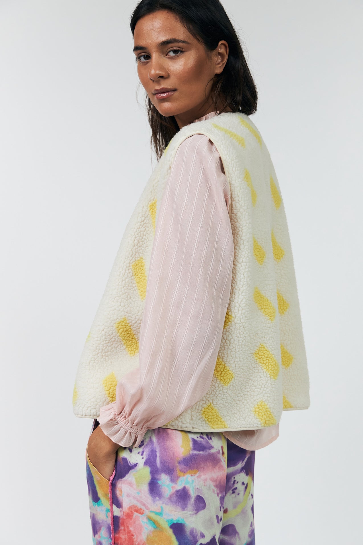 JaceLL Weste - Light Yellow