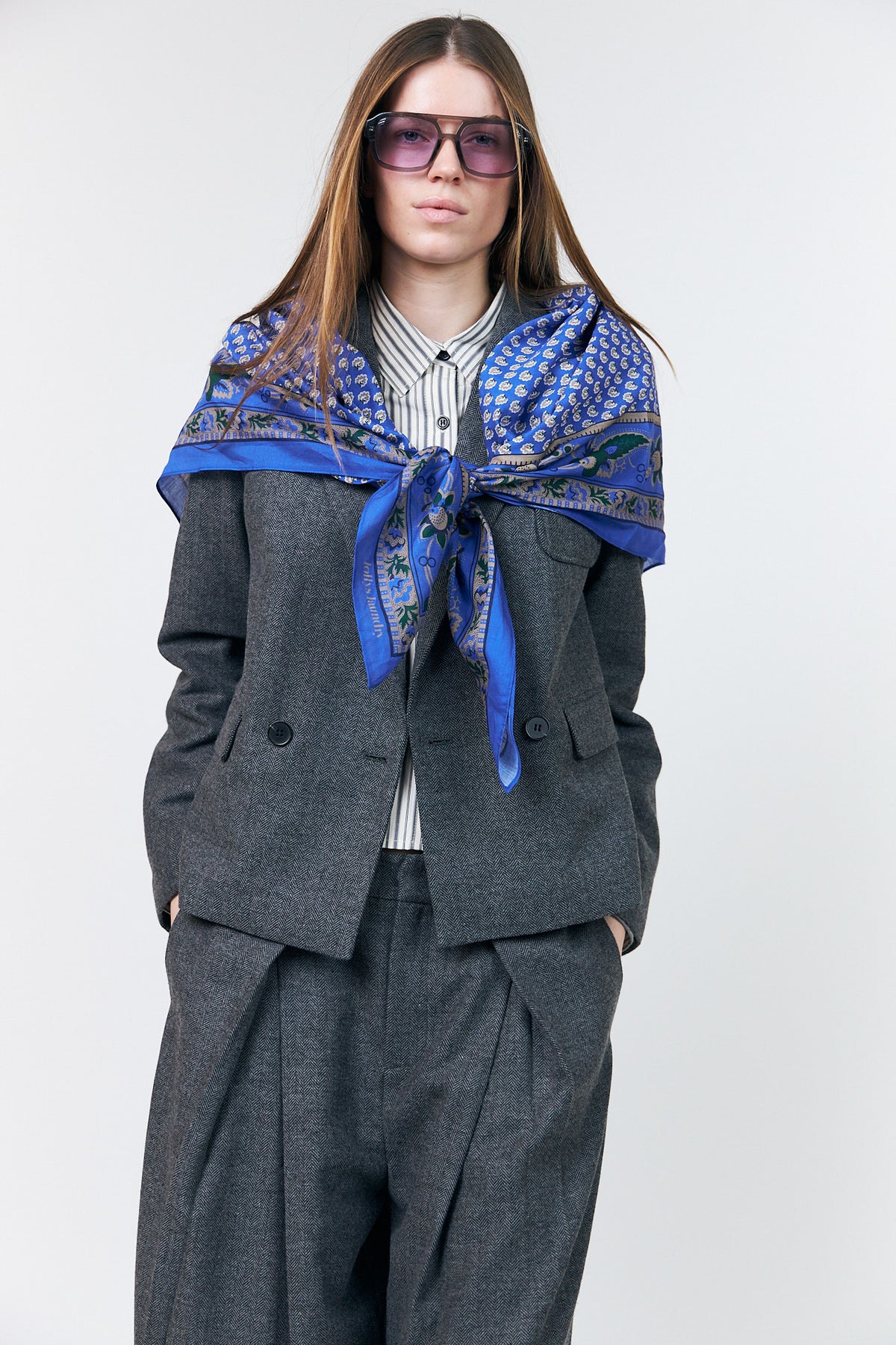 Lollys Laundry JennaLL großes Tuch Scarf Blau