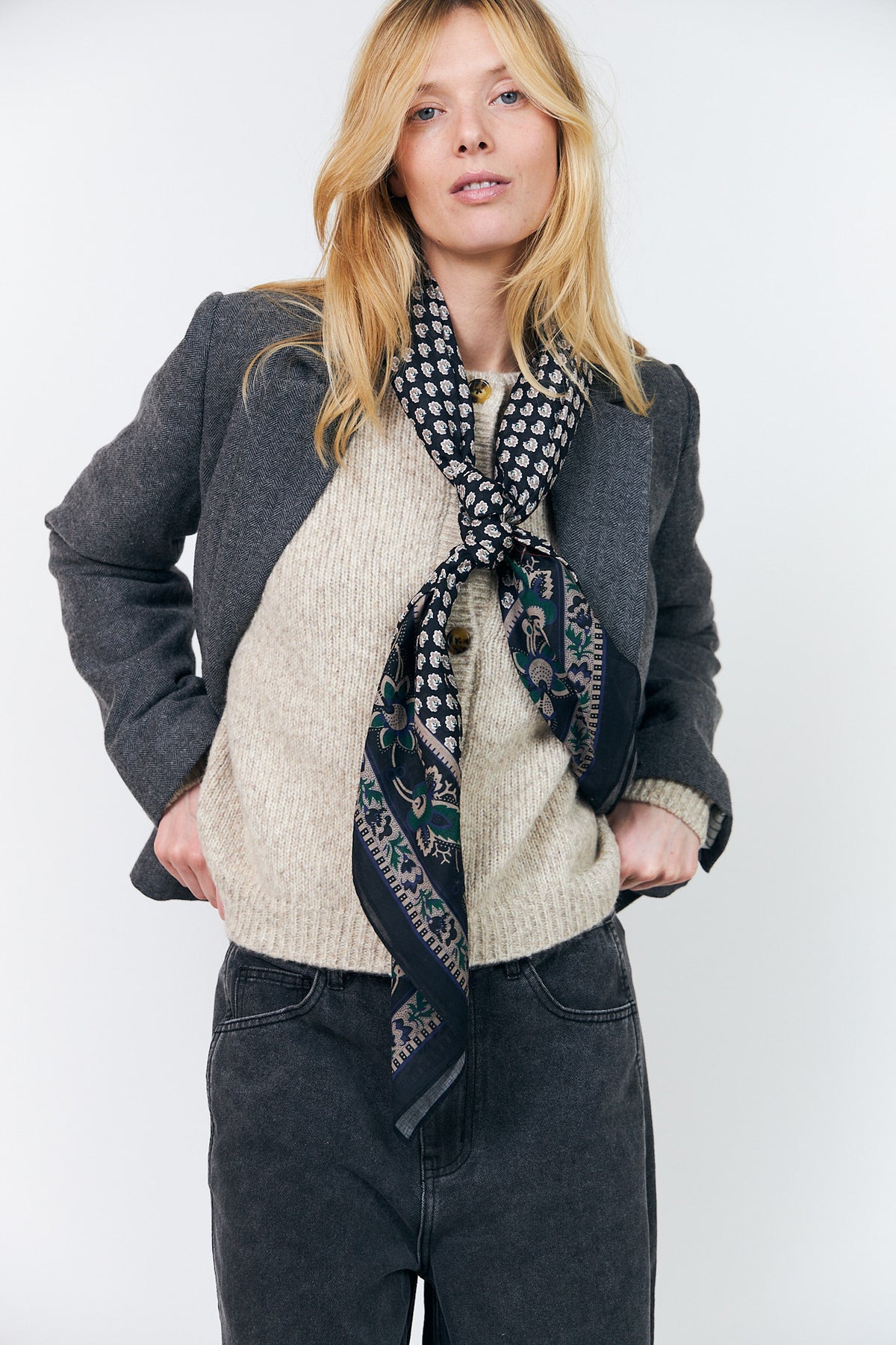 Lollys Laundry JennaLL großes Tuch Scarf Schwarz