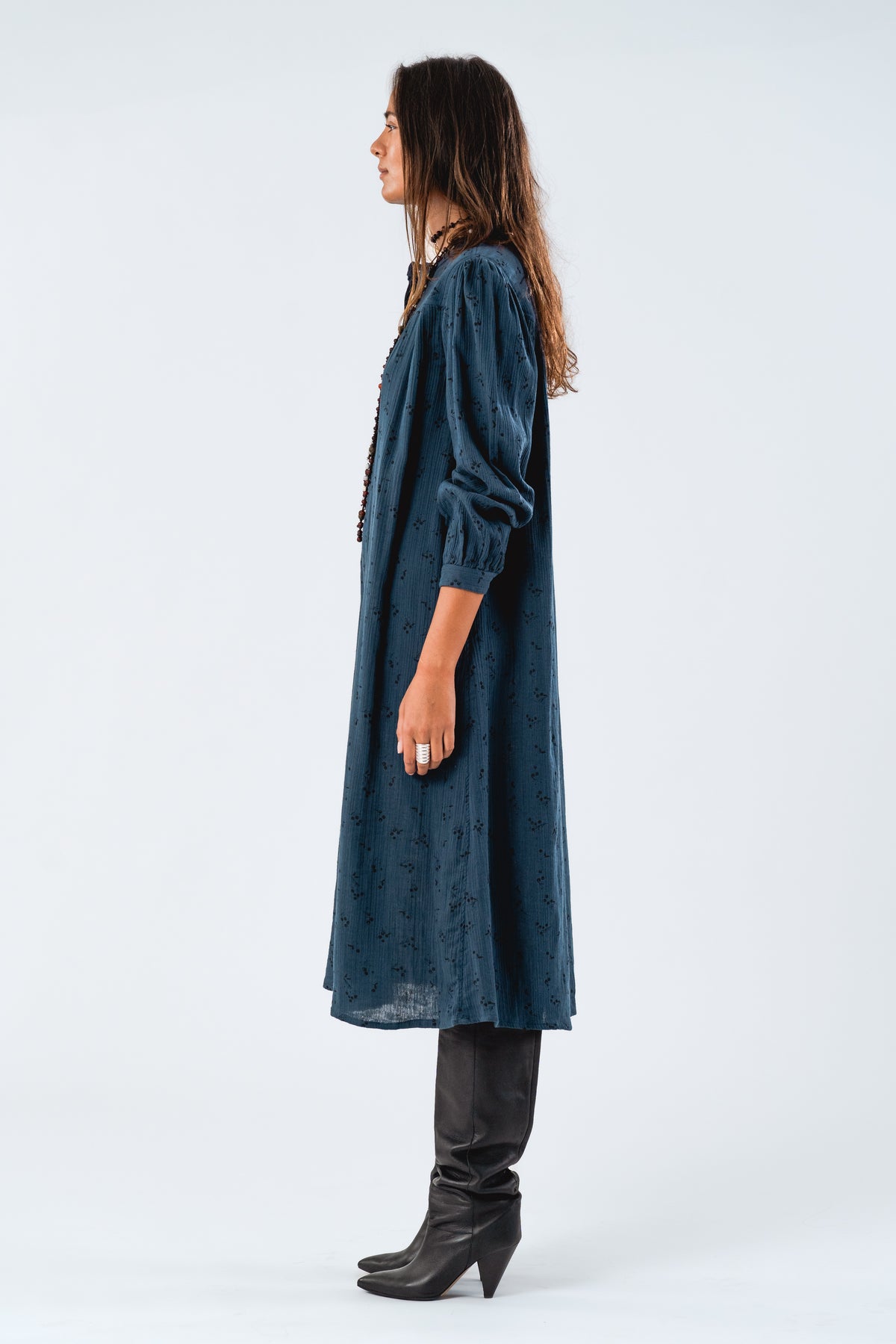 Lollys Laundry JessLL Midi Dress LS Dress Dunkelblau