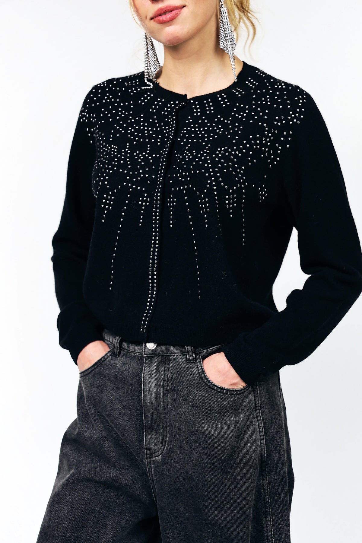 JudeLL Strickjacke - Schwarz