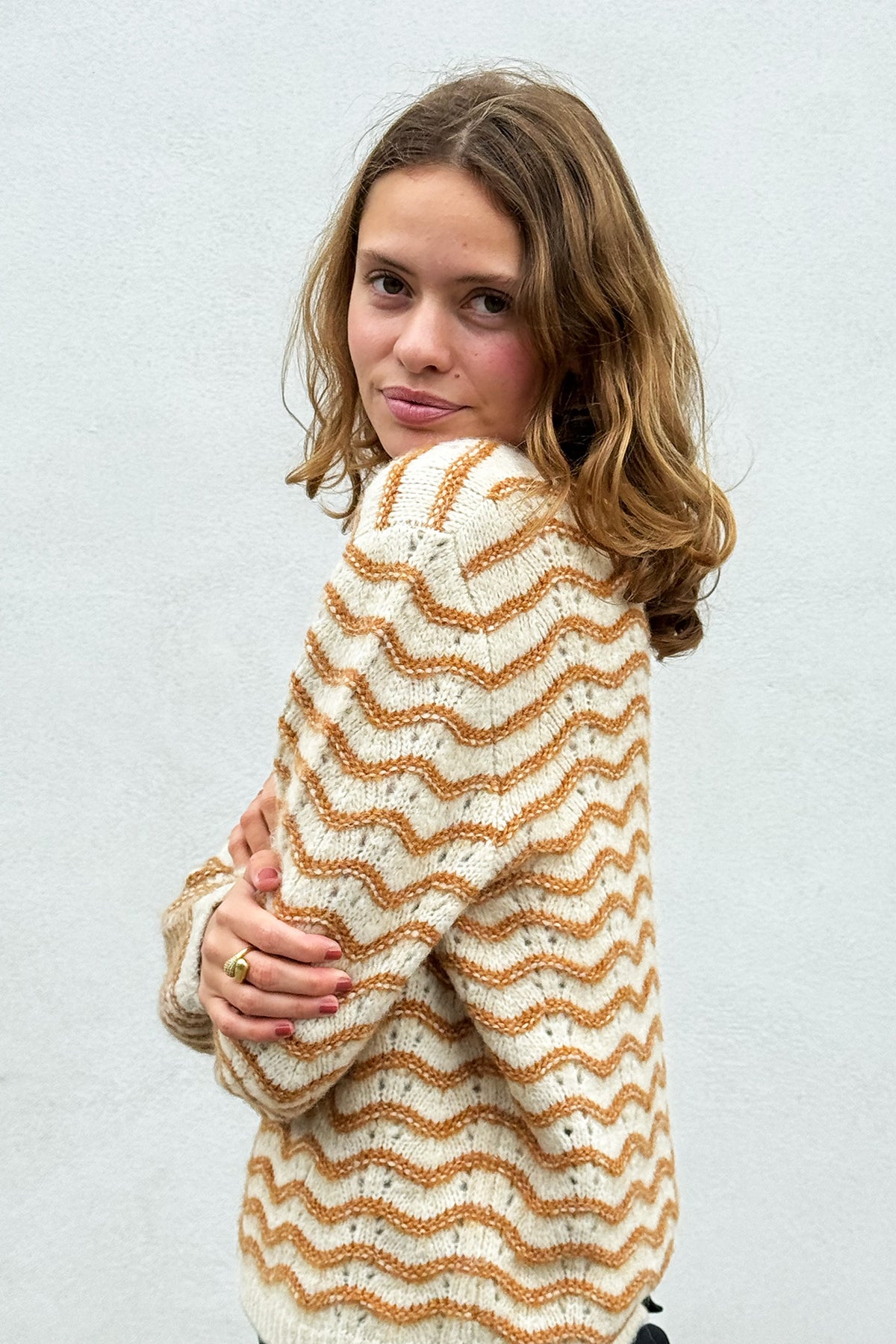 Lollys Laundry LanoLL Pullover Strick Jumper Camelbraun