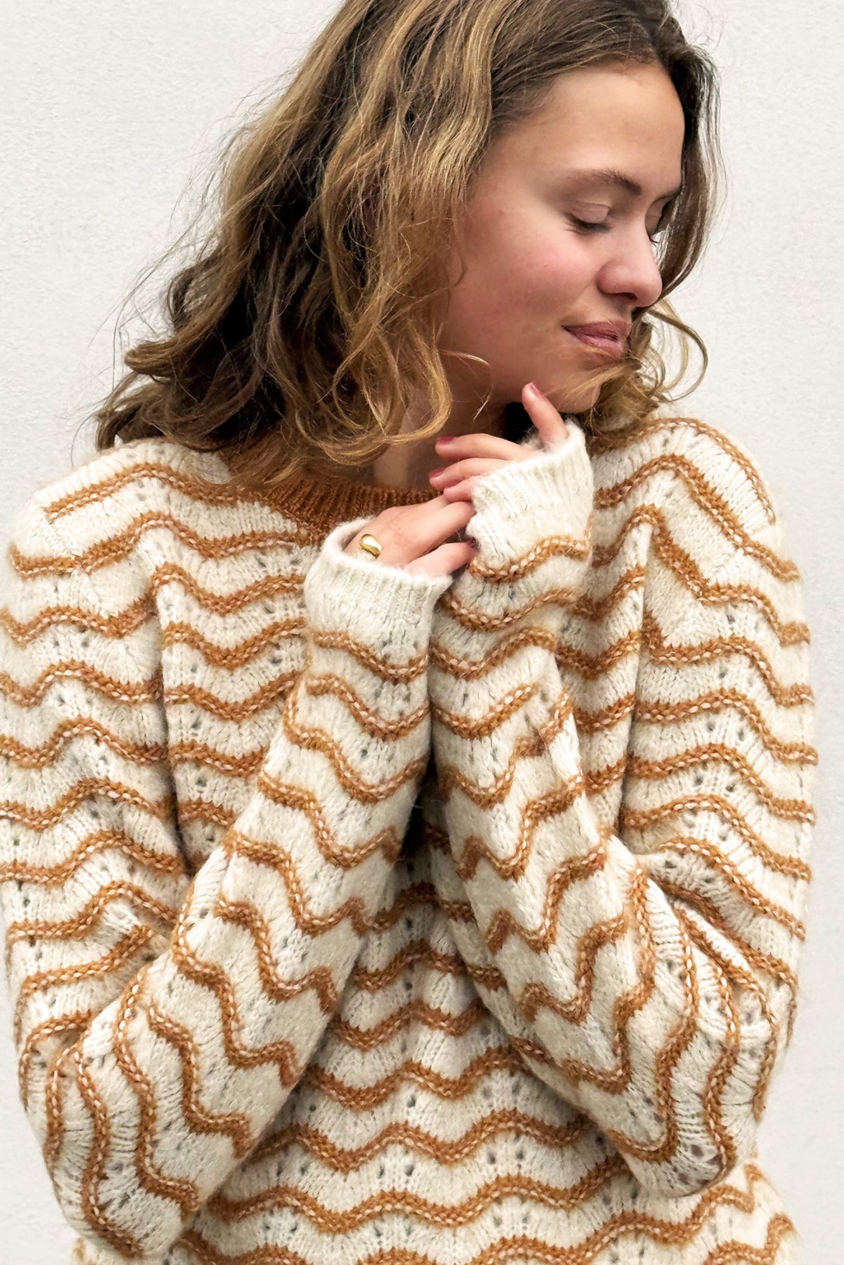 Lollys Laundry LanoLL Pullover Strick Jumper Camelbraun