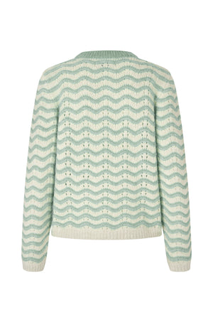 Lollys Laundry LanoLL Pullover Strick Jumper Gedämpftes Grün