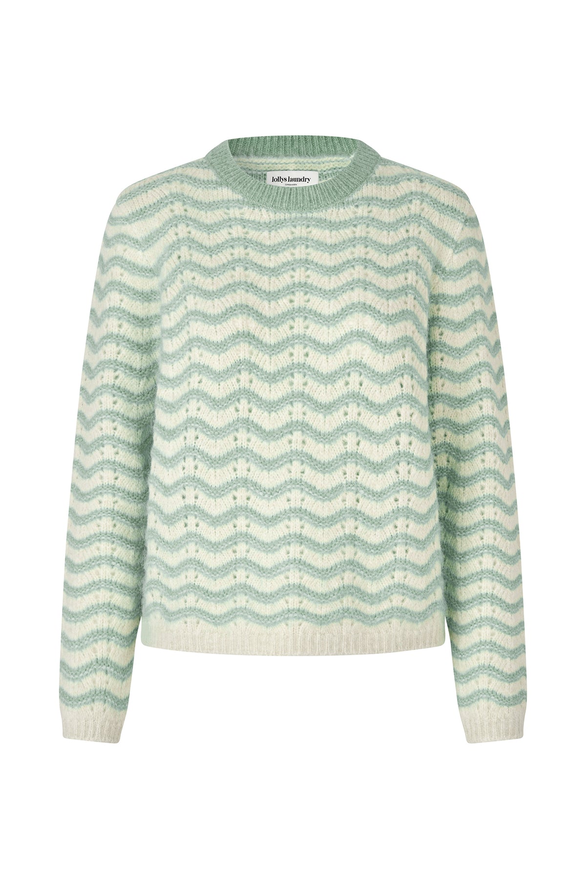Lollys Laundry LanoLL Pullover Strick Jumper Gedämpftes Grün
