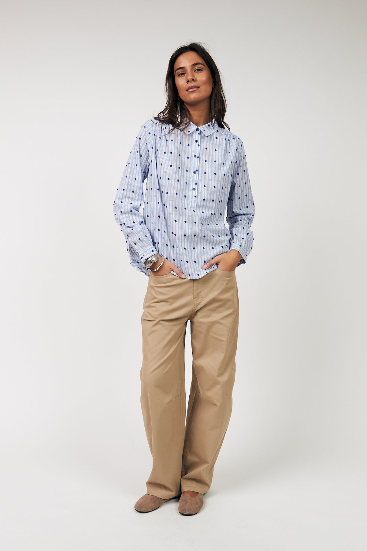 Lollys Laundry LariLL Hemdbluse Shirt Dunkelblau