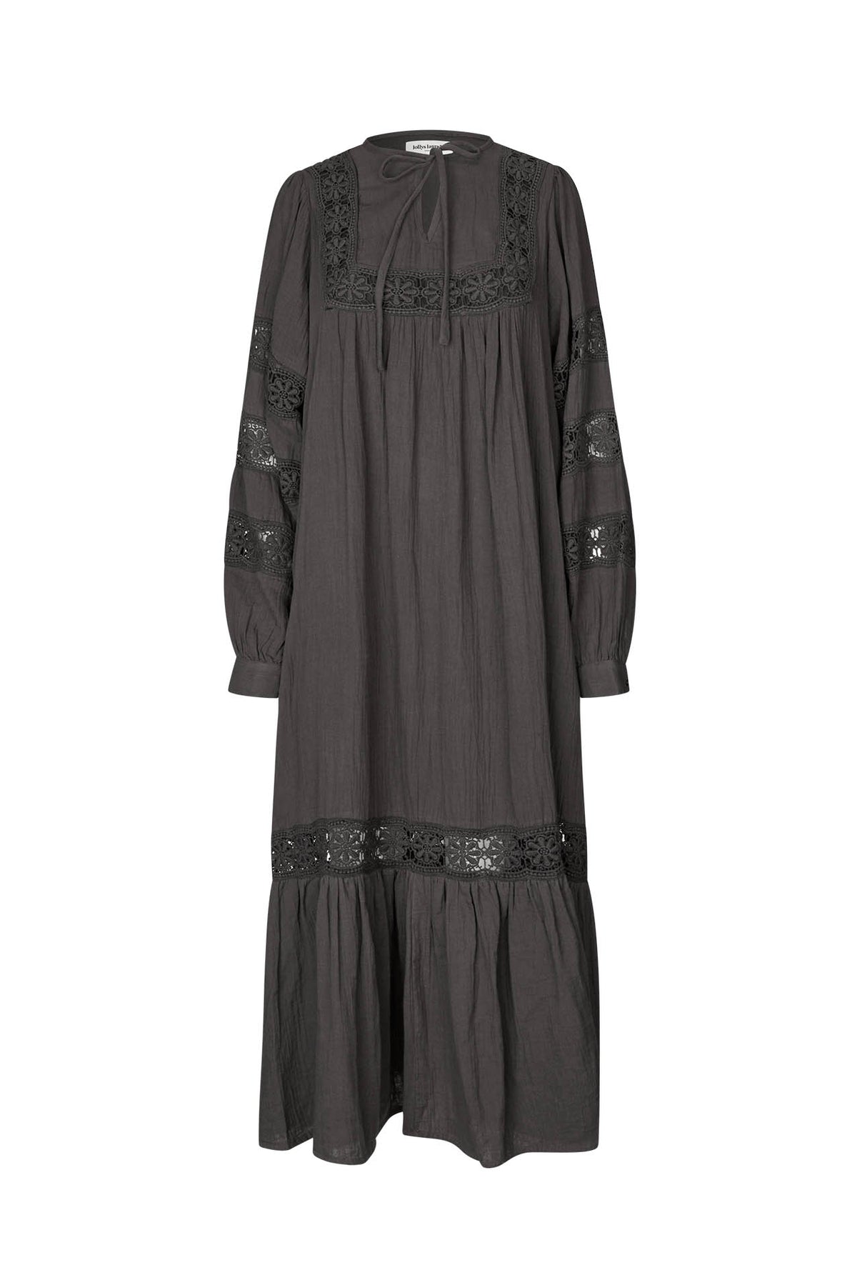 Lollys Laundry LatourLL Lace Maxi Kleid Dress Dunkelbraun
