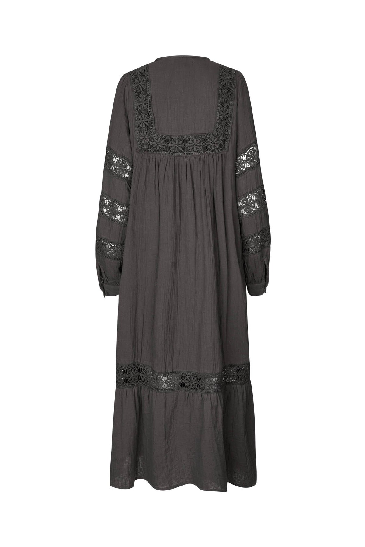 Lollys Laundry LatourLL Lace Maxi Kleid Dress Dunkelbraun