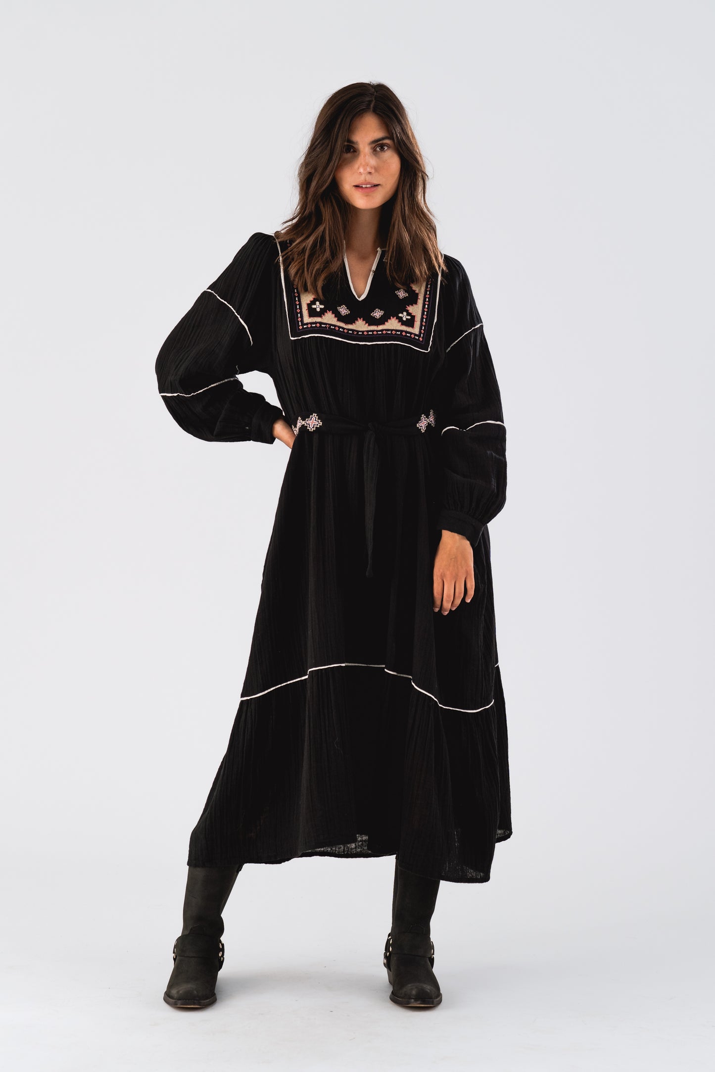 Lollys Laundry LatourLL Maxi Dress LS Dress 99 Black