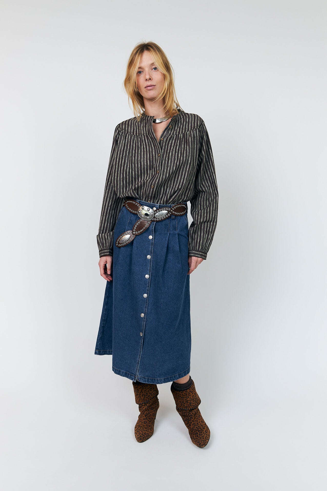 Lollys Laundry LennonLL Midi Rock Skirt Dunkelblau