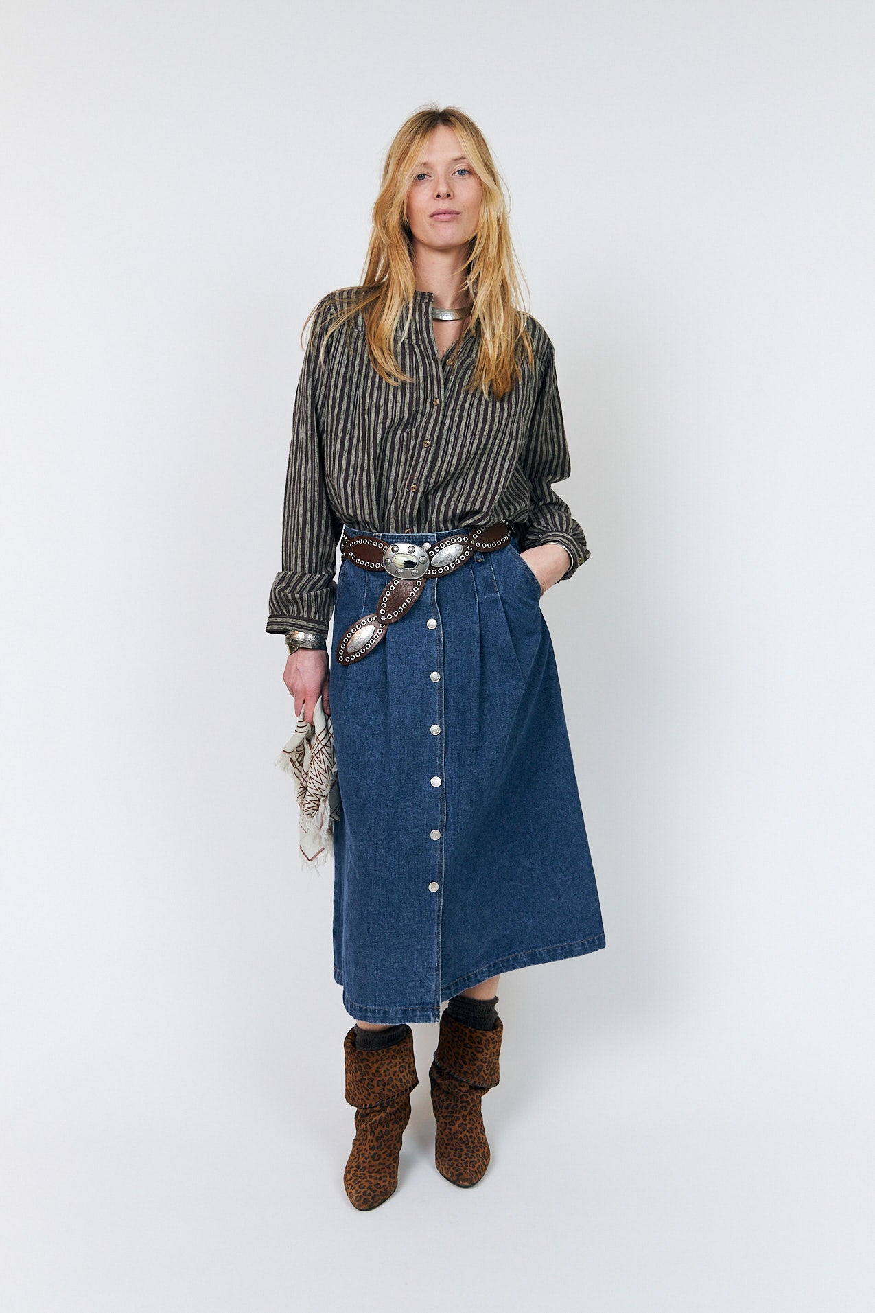 Lollys Laundry LennonLL Midi Rock Skirt Dunkelblau