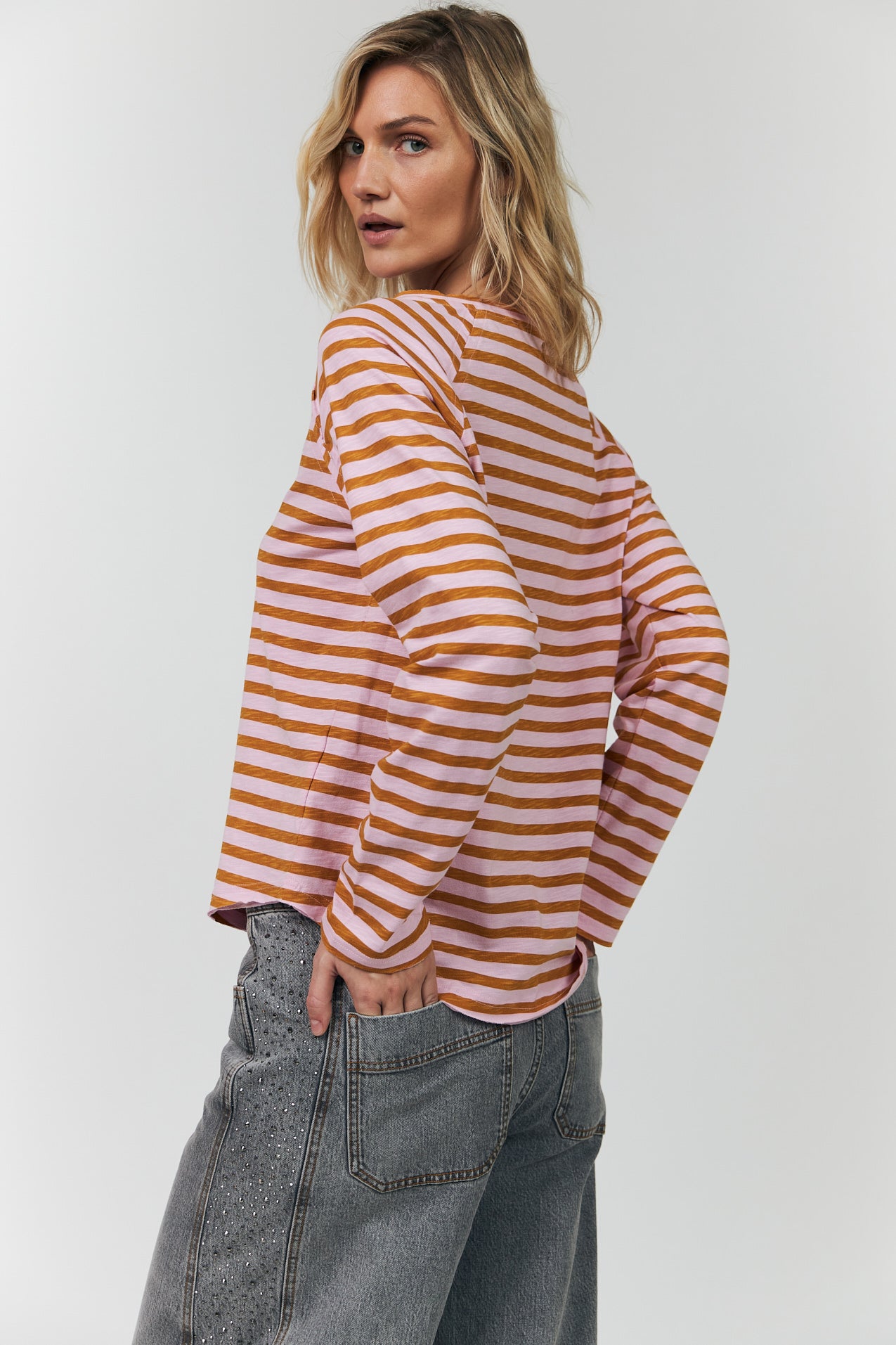 LivaLL gestreiftes T-Shirt - 84 Light Pink