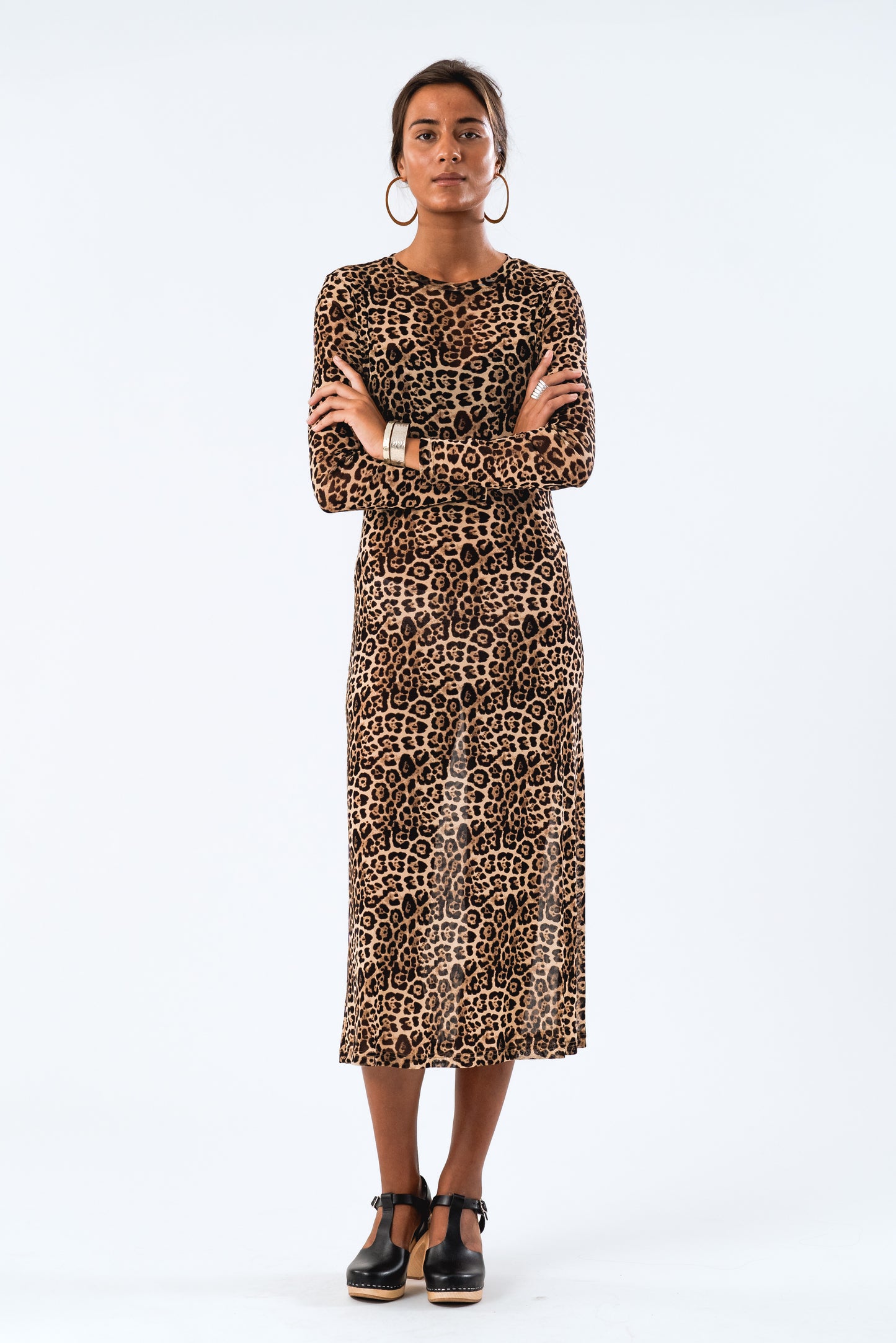 Lollys Laundry LoganLL Maxi Dress LS Dress 72 Leopard Print