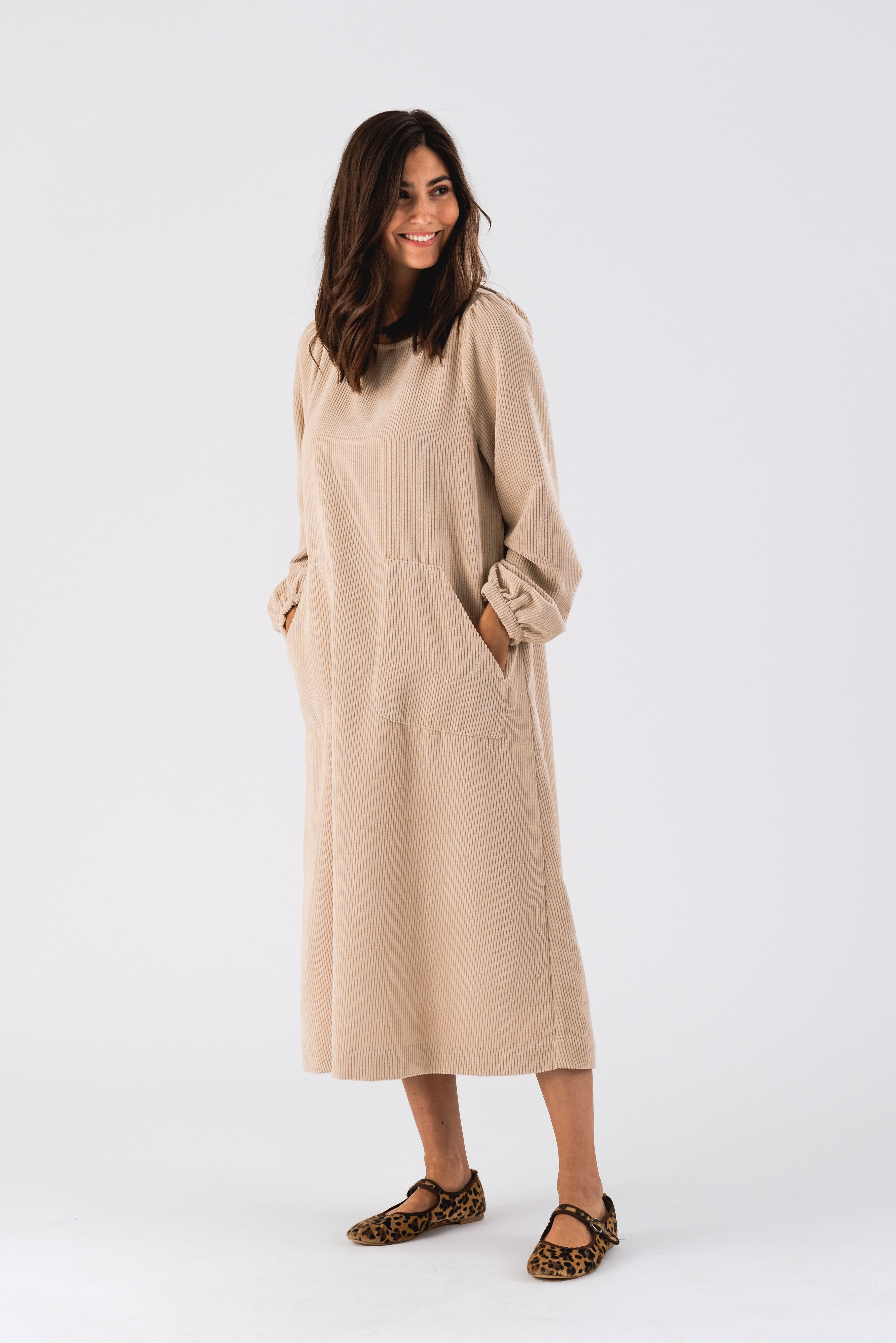 Lollys Laundry LucasLL Midi Dress LS Dress 04 Sand