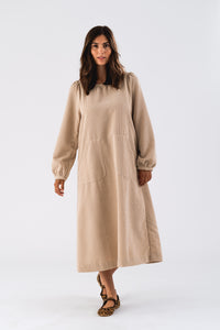 LucasLL Midi Dress LS - Sand