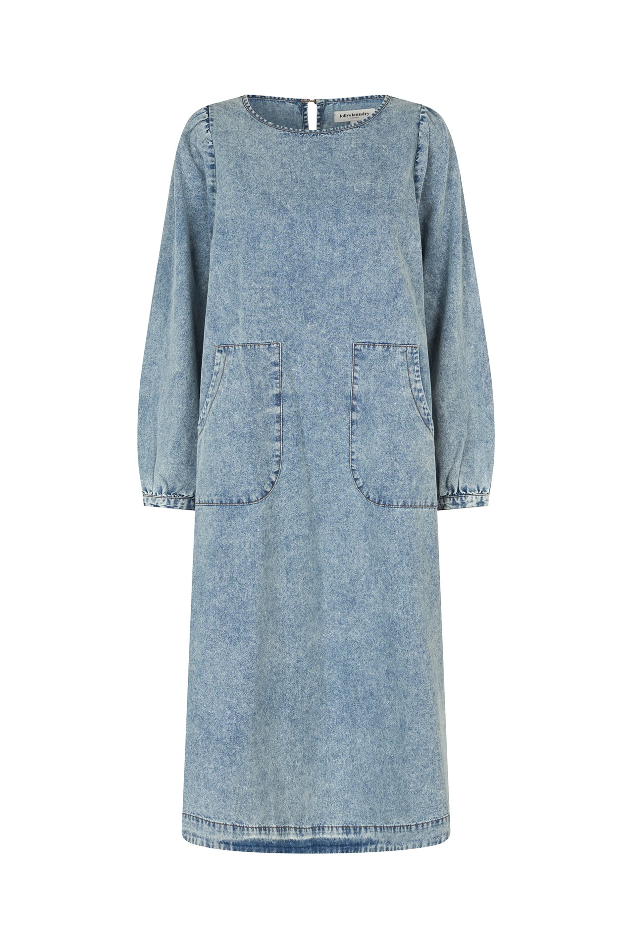 Lollys Laundry LucasLL Midi Dress LS Dress 100 Washed Denim