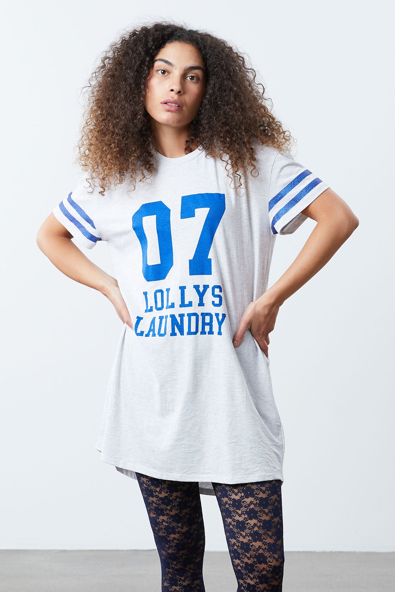 Lollys Laundry Lumias Tee Top 13 Light Grey Melange