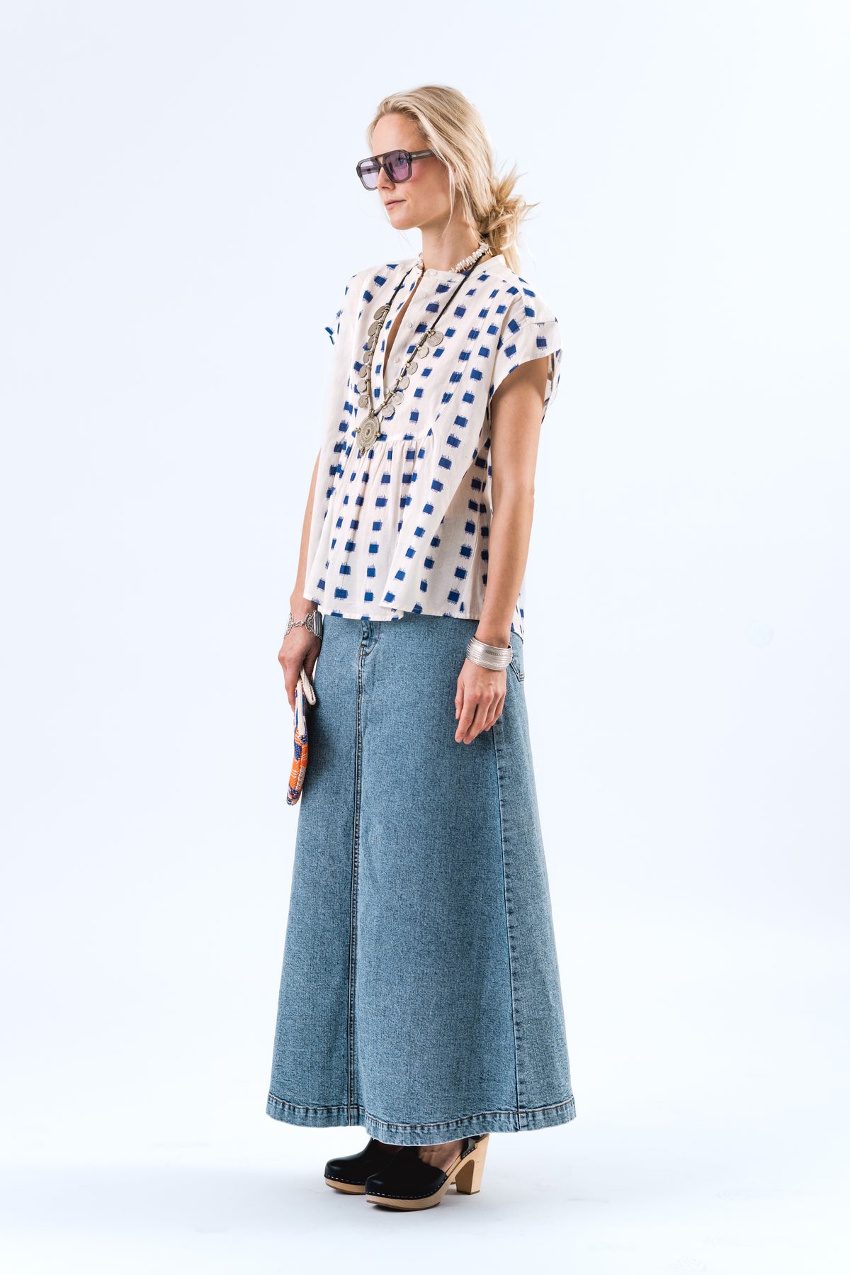 Lollys Laundry LunaLL Maxi Rock Skirt Blau