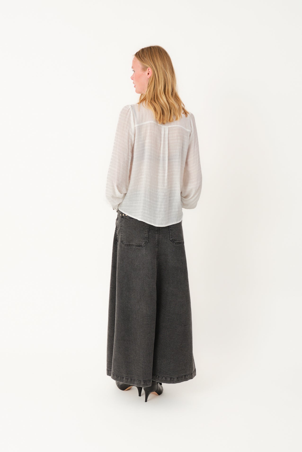 Lollys Laundry LunaLL Maxi Röcke Skirt Verblasstes Schwarz