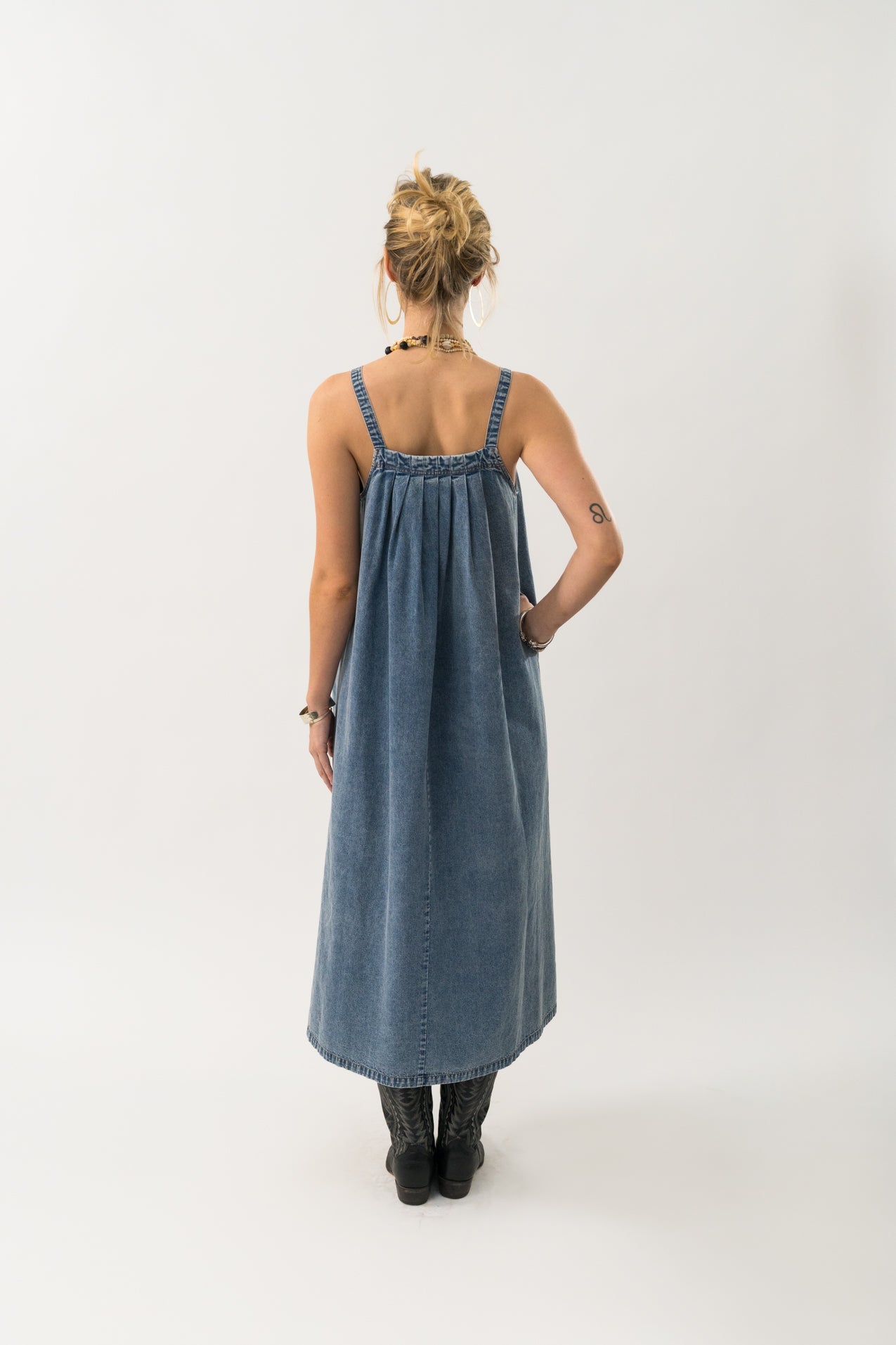 Lollys Laundry LungoLL Maxi Kleid Dress 100 Washed Denim