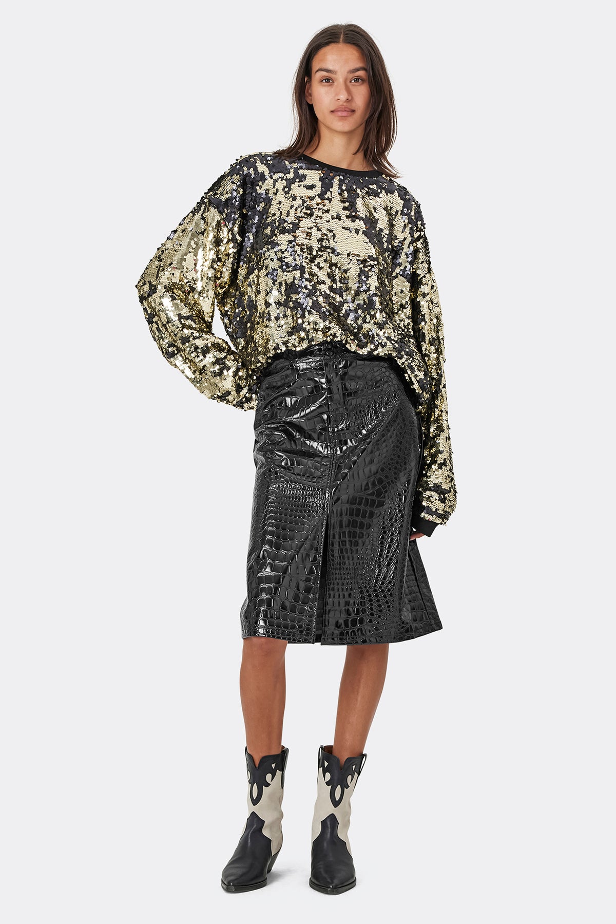 Lollys Laundry MarikkaLL Midi Skirt Skirt Schwarz