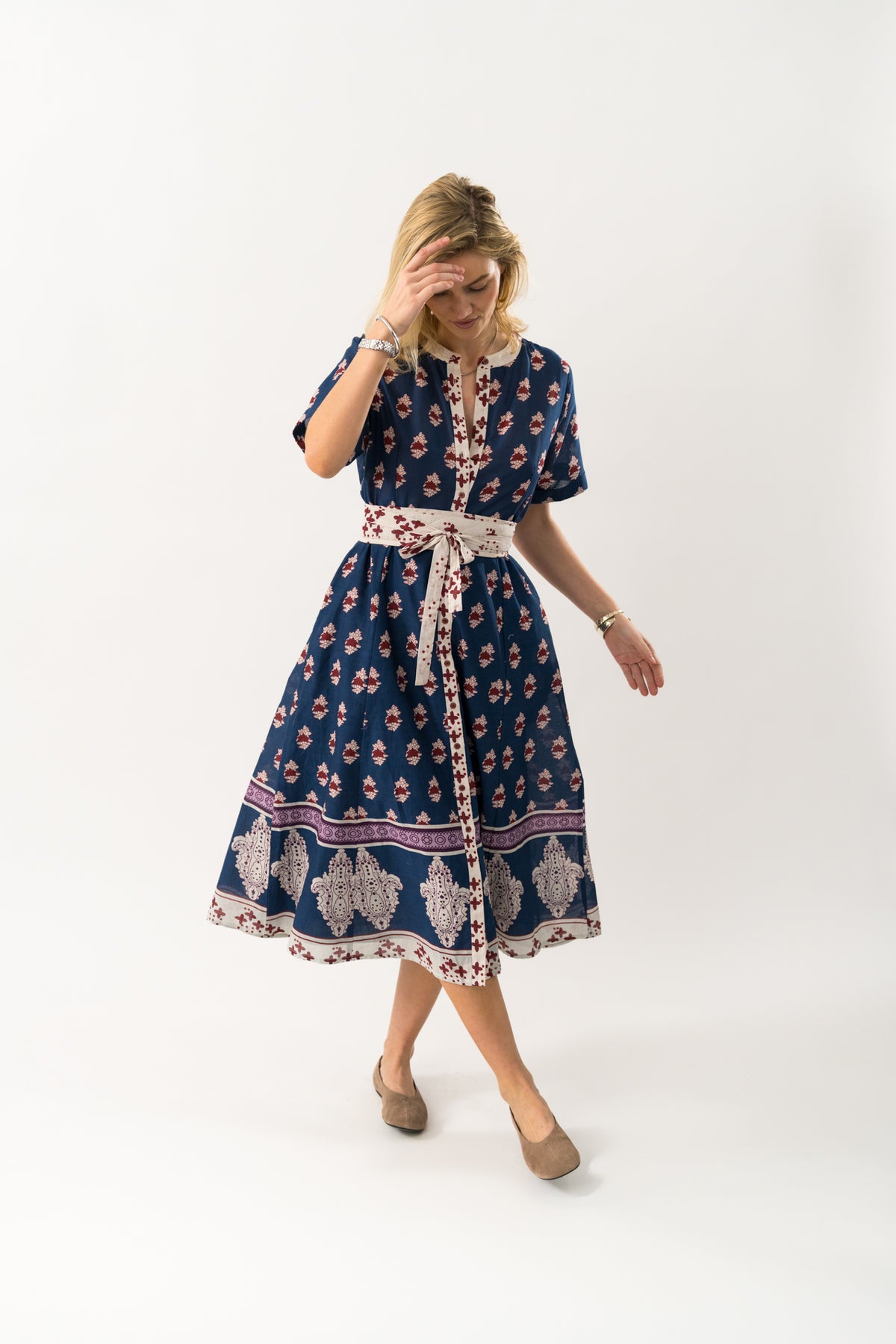 Lollys Laundry MataLL Midi Kleid Dress Dunkelblau