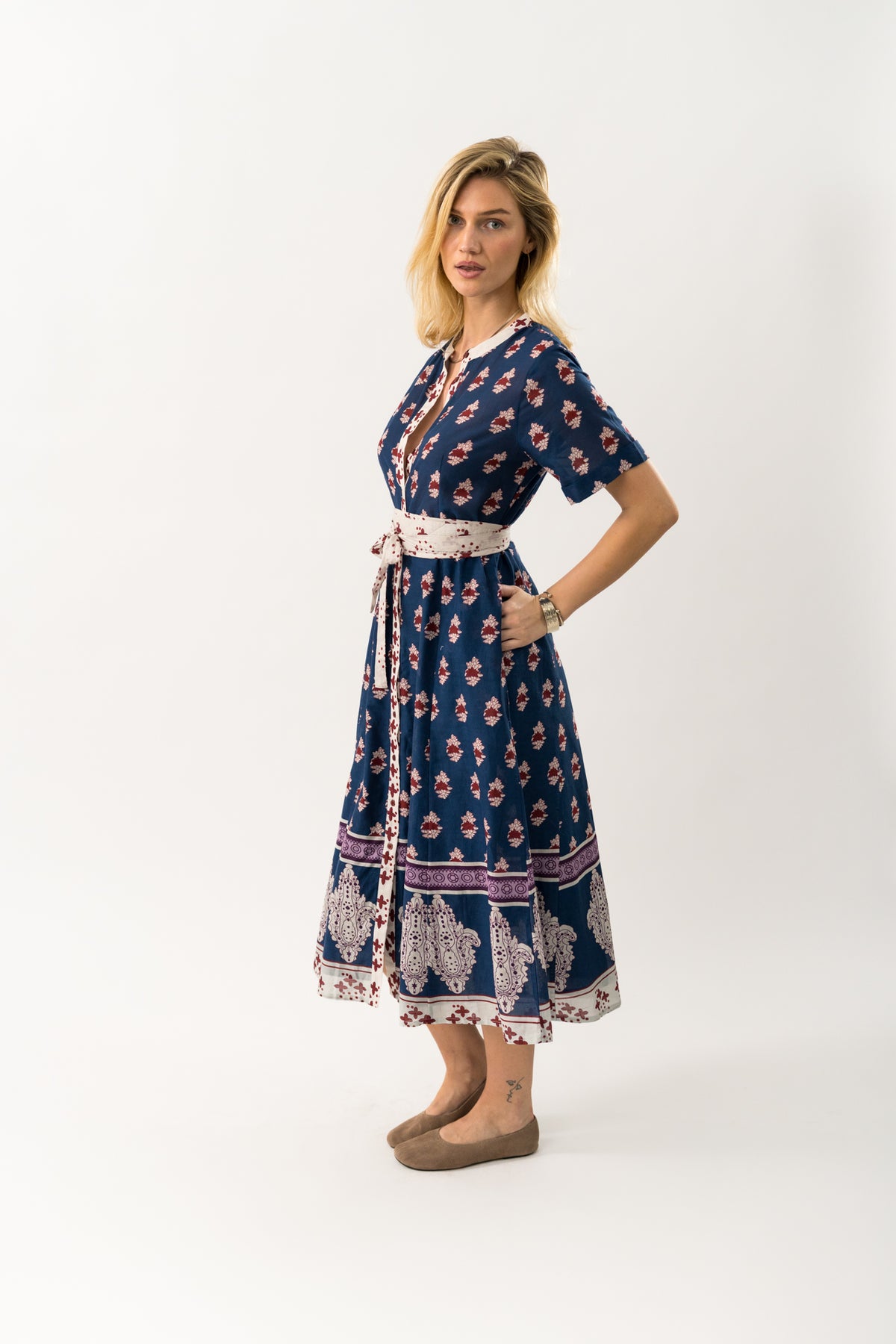 Lollys Laundry MataLL Midi Kleid Dress Dunkelblau