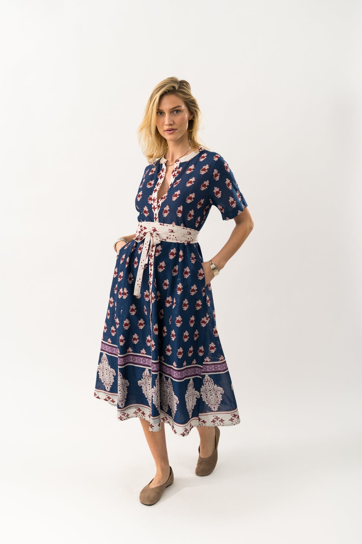 Lollys Laundry MataLL Midi Kleid Dress Dunkelblau