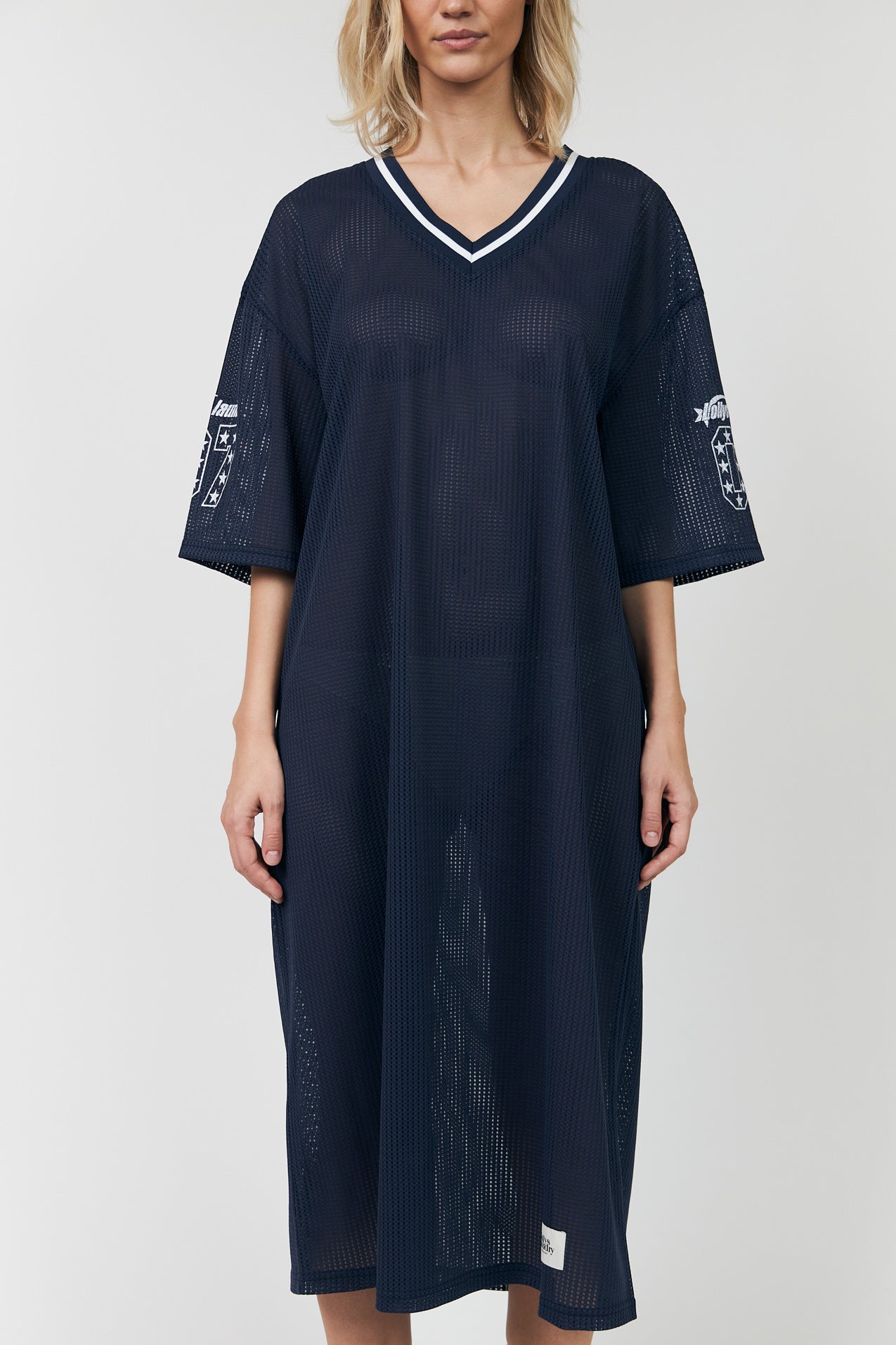 Lollys Laundry MillaLL sportliches Mesh Kleid Dress 23 Dark Blue