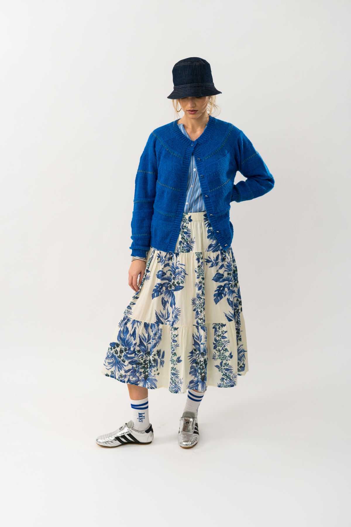 Lollys Laundry MorningLL Midi Rock Skirt Blau