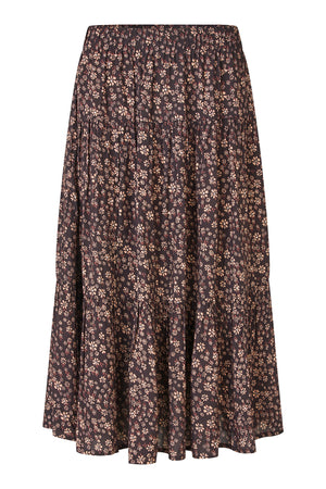 Lollys Laundry MorningLL Midi Röcke Skirt Dunkelbraun