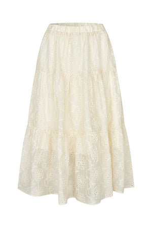 Lollys Laundry MorningLL Midirock Skirt Creme