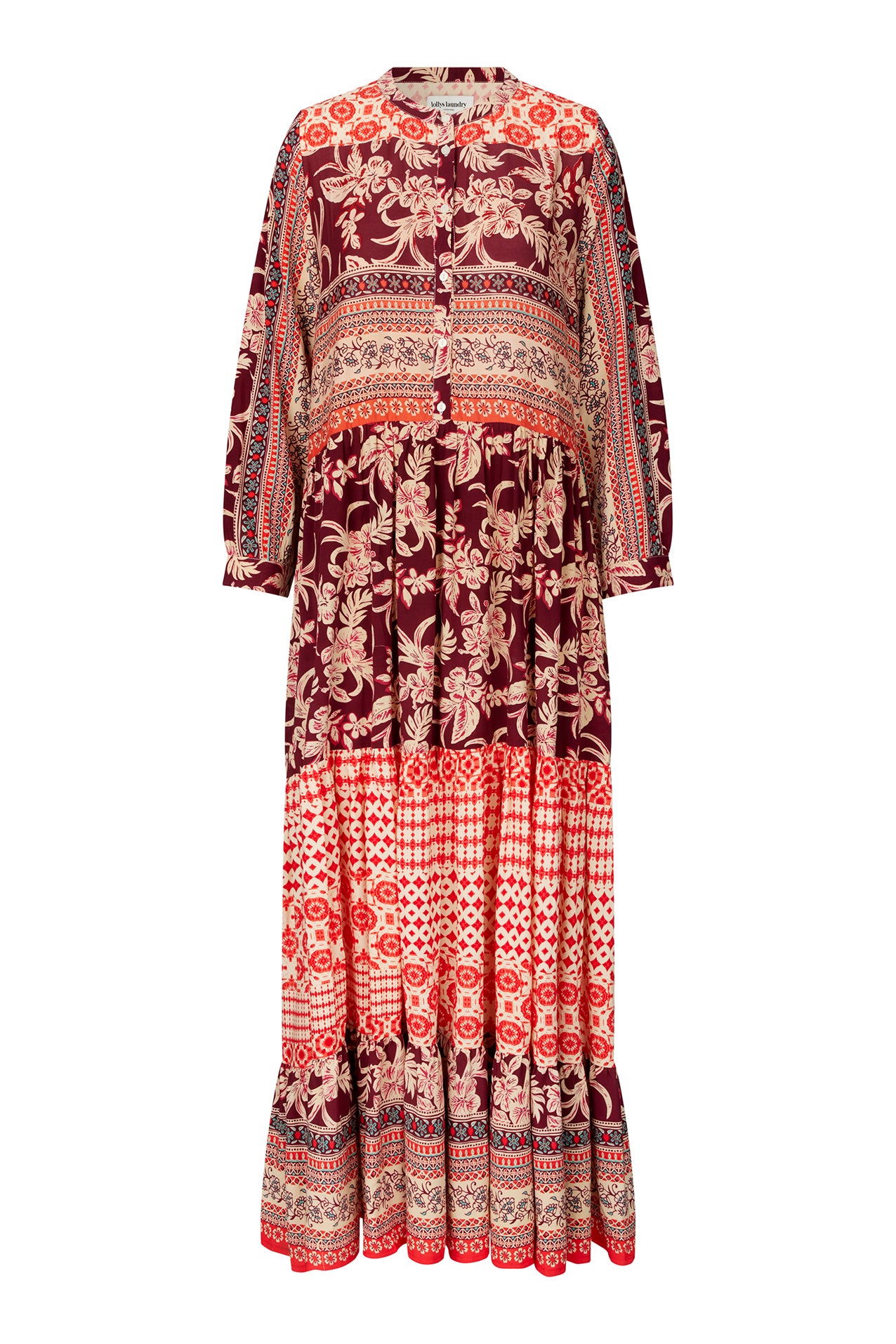 Lollys Laundry NeeLL Maxi Dress LS Dress Rot