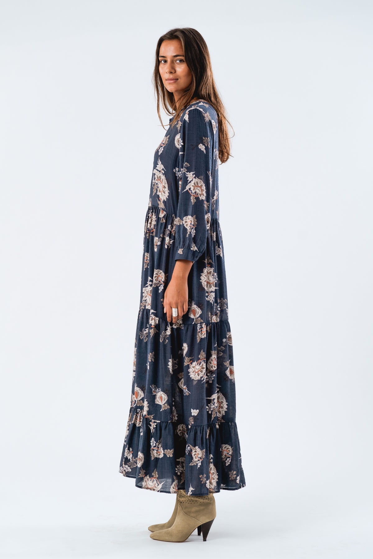 Lollys Laundry NeeLL Maxi Dress LS Dress Dunkelblau