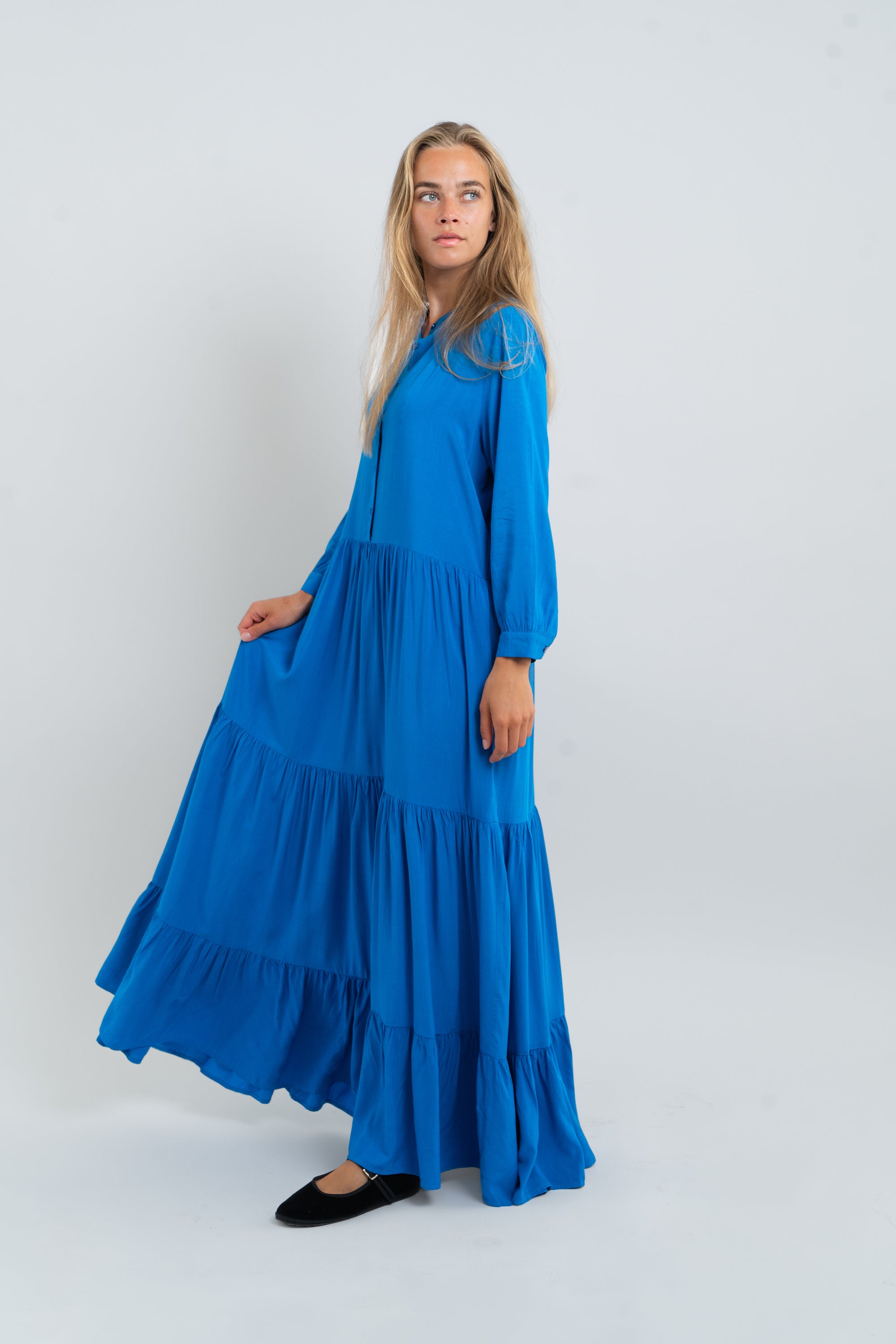 Lollys Laundry NeeLL Maxi Dress LS Dress 20 Blue