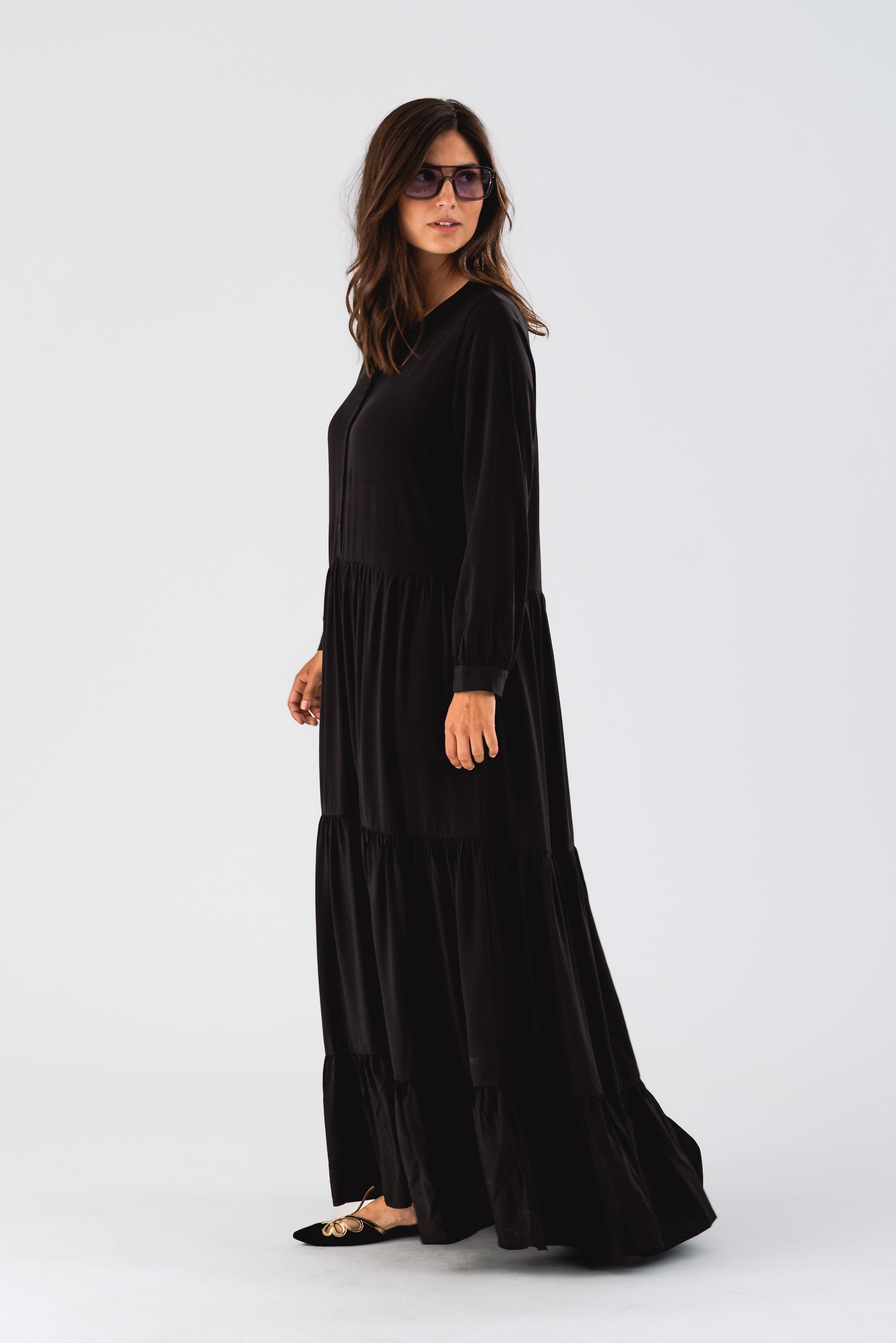 Lollys Laundry NeeLL Maxi Dress LS Dress 99 Black